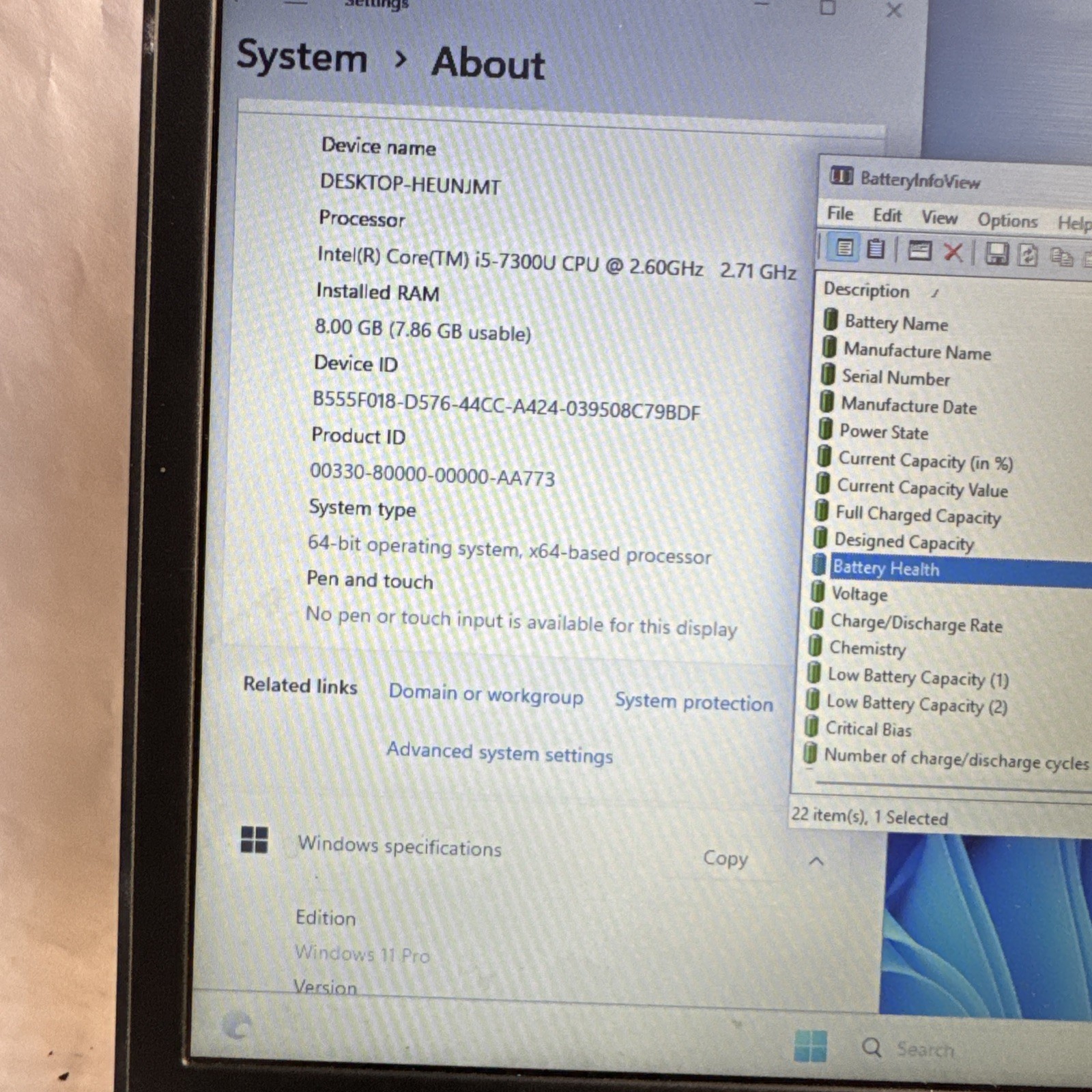 Dell Latitude 5490 14″ Laptop Core i5-7300U @2.60GHz 8GB RAM 512GB HDD W11P
