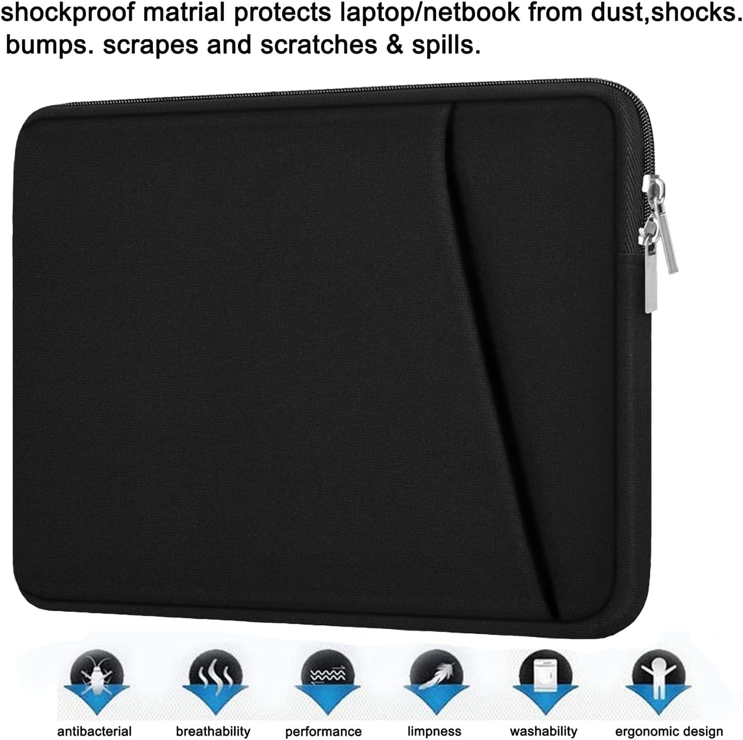 15.6-inch Laptop Briefcase Case for HP Dell Asus – Shockproof Protective Sleeve