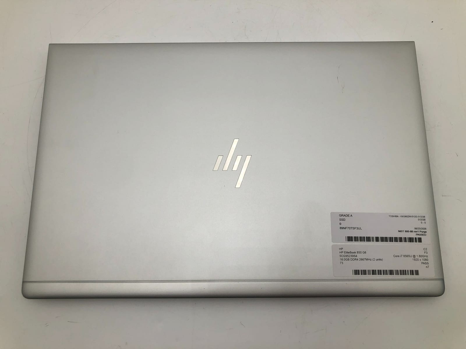 HP | EliteBook 850 G6 | i7-8565U | 16GB | 512GB NVMe | Win 11 Pro | 73% Battery