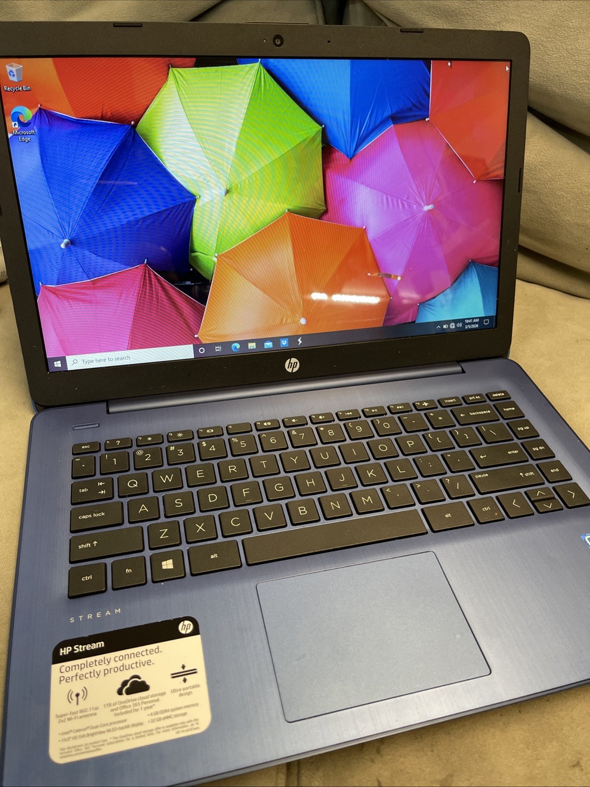 The HP Stream 14-cb161wm is a budget-friendly 14-inch laptop No Power Cord