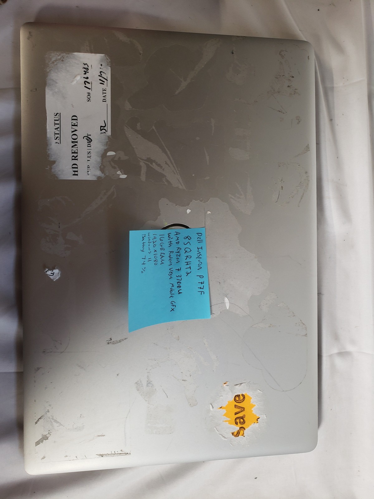 Dell Inspiron 5585 Ryzen 7 3700U 16GB RAM 256GB NVME SSD 15.6″ Win11H