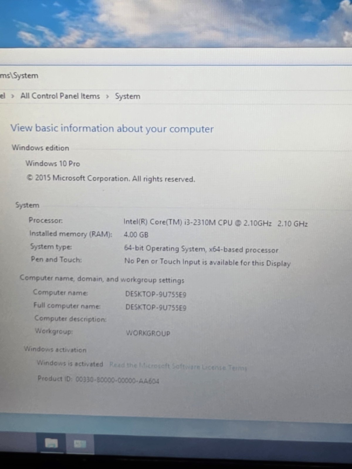 HP Pavillion DM4 Windows 10 Intel Core i3 4GB RAM 74GB HD No Battery/Cord No WIF