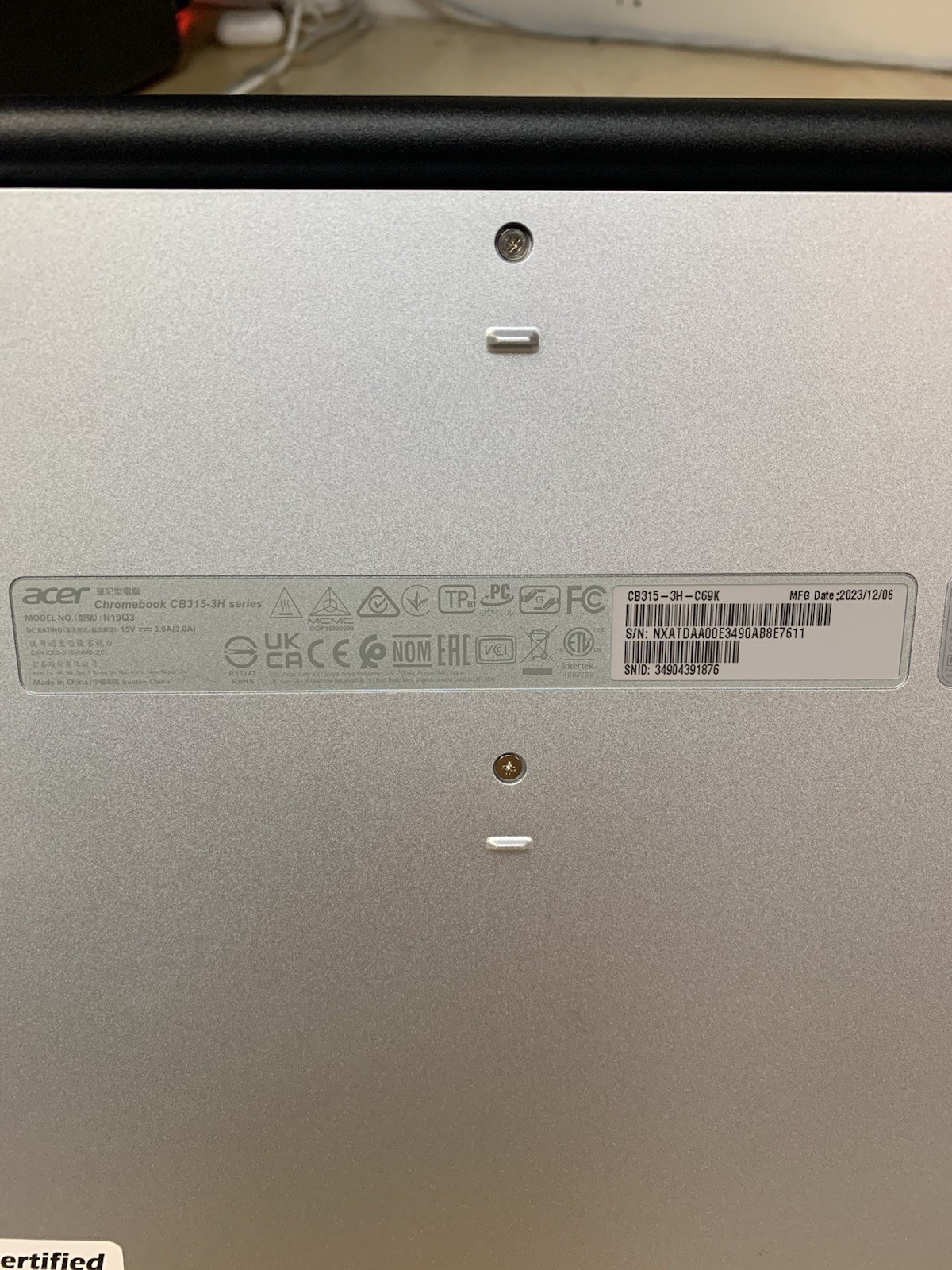 Acer Chromebook 315 15.6” HD Laptop, Intel Pentium N6000, 4GB RAM, 128GB eMMC