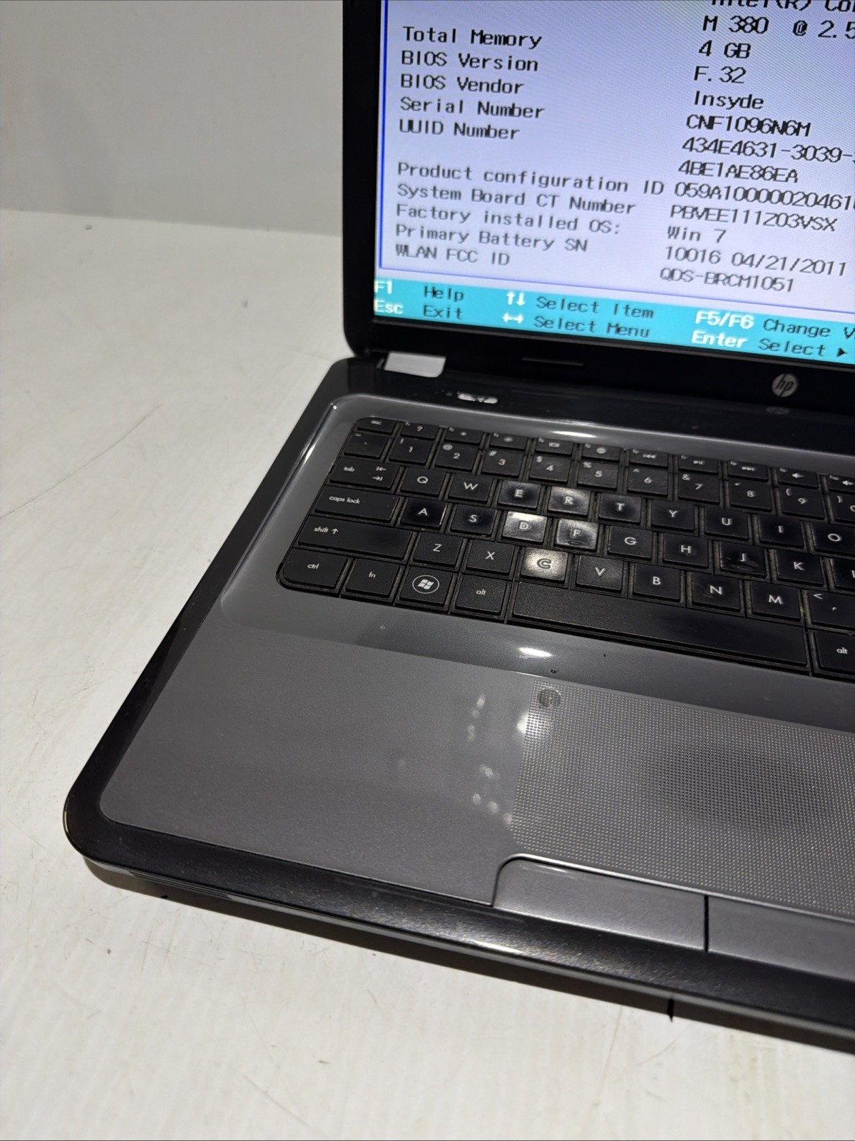 Hp Pavilion G7 17″ Laptop i3-M380 4gb Ram NO Drives Boots Bios No P/S