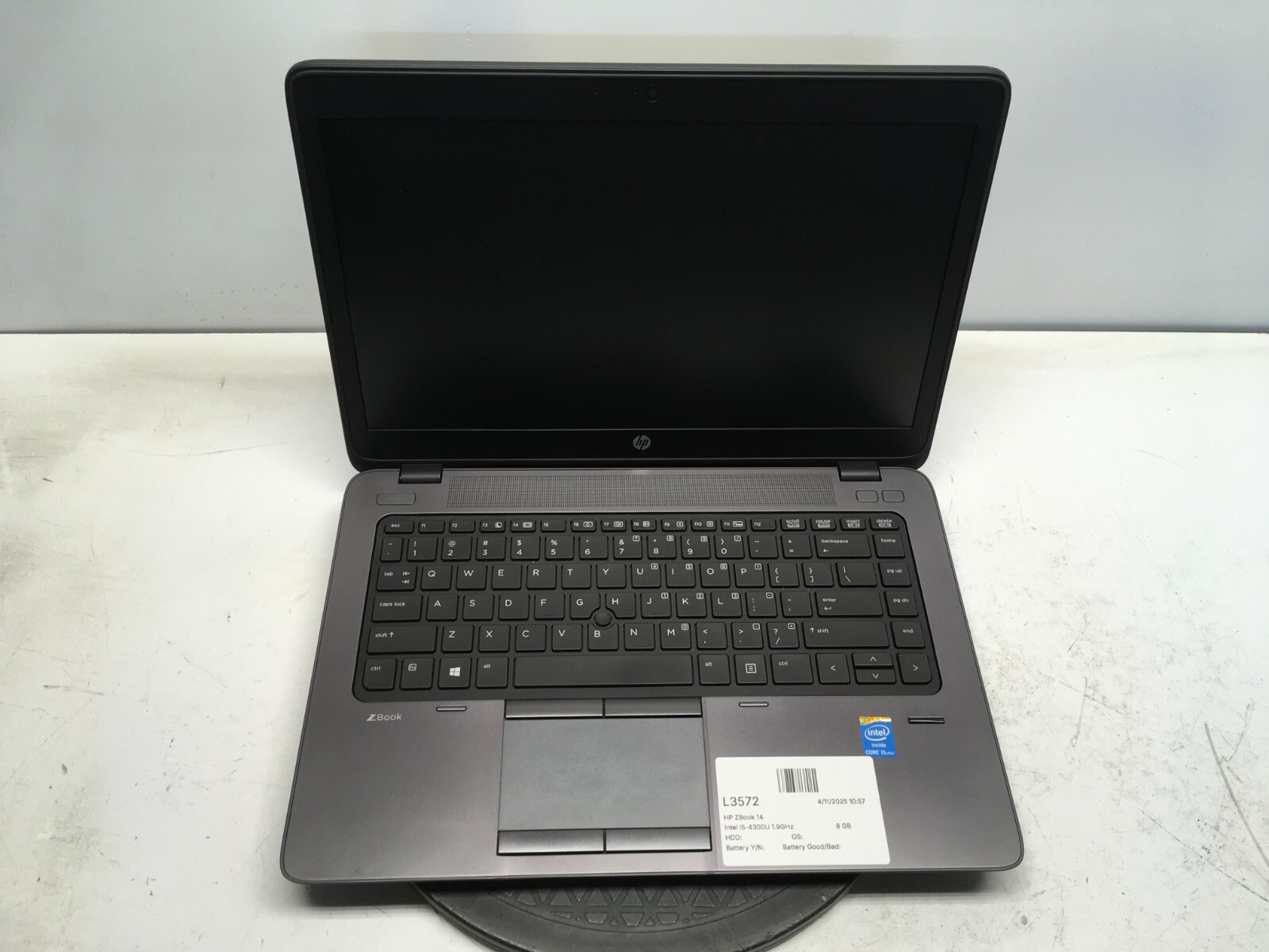 HP ZBook 14 Intel i5-4300U 1.9GHz 8 GB NO HDD