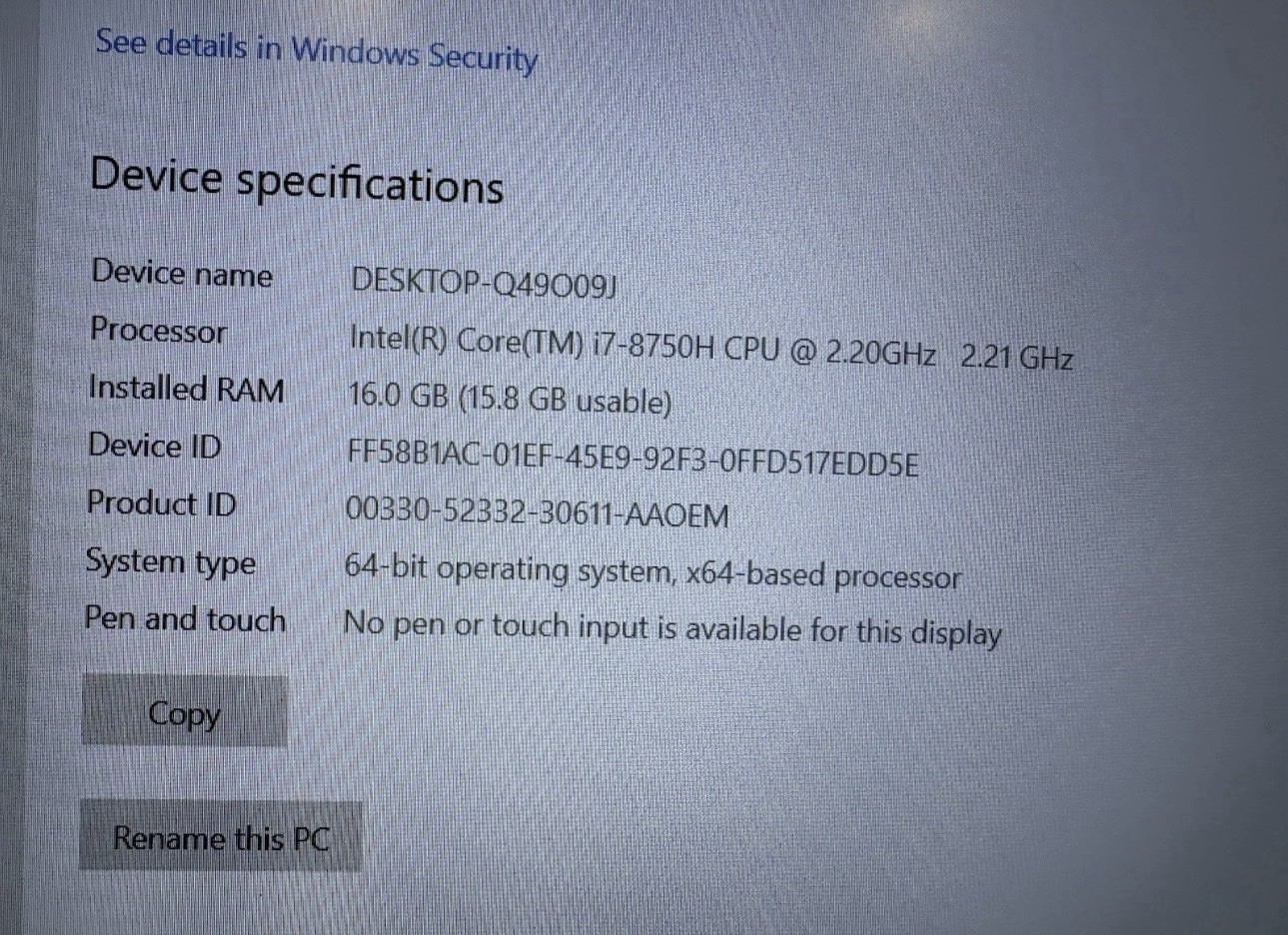HP Zbook 15u G6/ 8th I7/ 16 Ram/256Ssd/ Charger Included/win 10 Pro