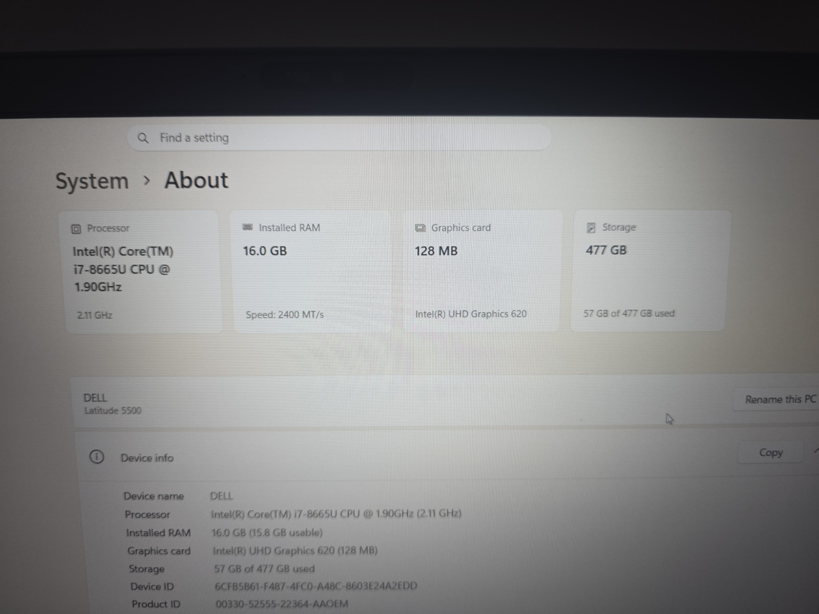 Dell Latitude 5500 ***** READ DESCRIPTION ******