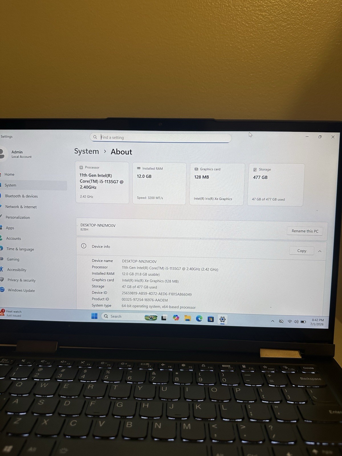 Lenovo Yoga 7 14ITL5 i5-1135G7 12GB RAM 512GB SSD 14” Touch – Hinge Issue