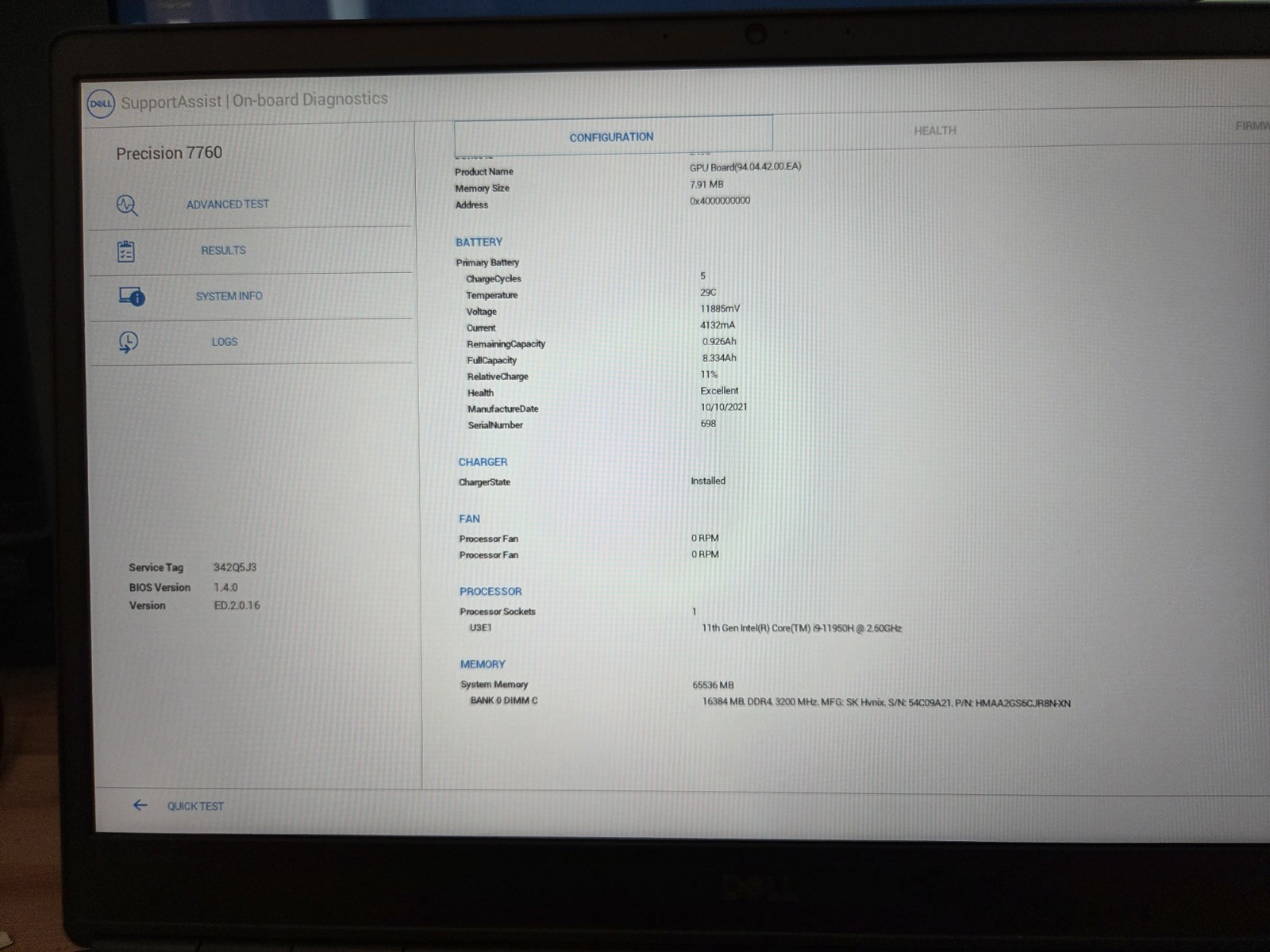 Dell Precision 7760, Intel Core i9, 64GB RAM, GeForce RTX 3080, 2.77TB SSD Laptp