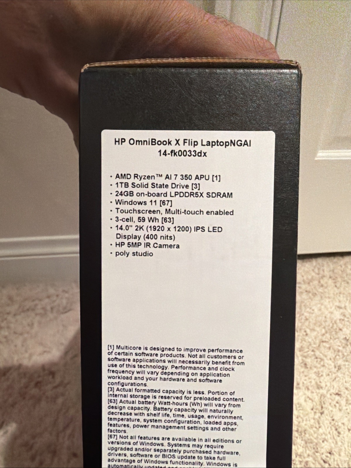 New HP OmniBook X Flip 2-in-1 14” 2K Touch Laptop AMD Ryzen AI 7 350 24GB 1TB