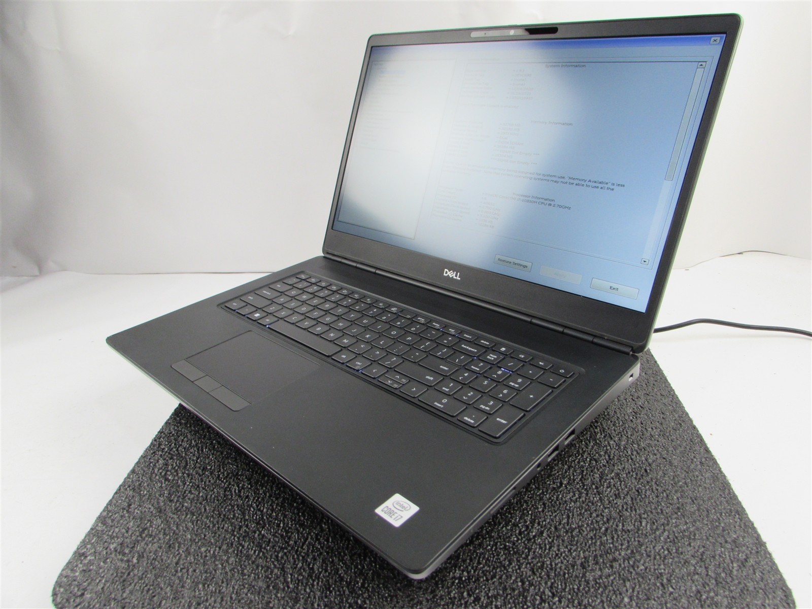 DELL PRECISION 7750 1920X1080 I7-10850H 1TB 32GB RAM RTX 3000 WIN 11 PRO NO BATT
