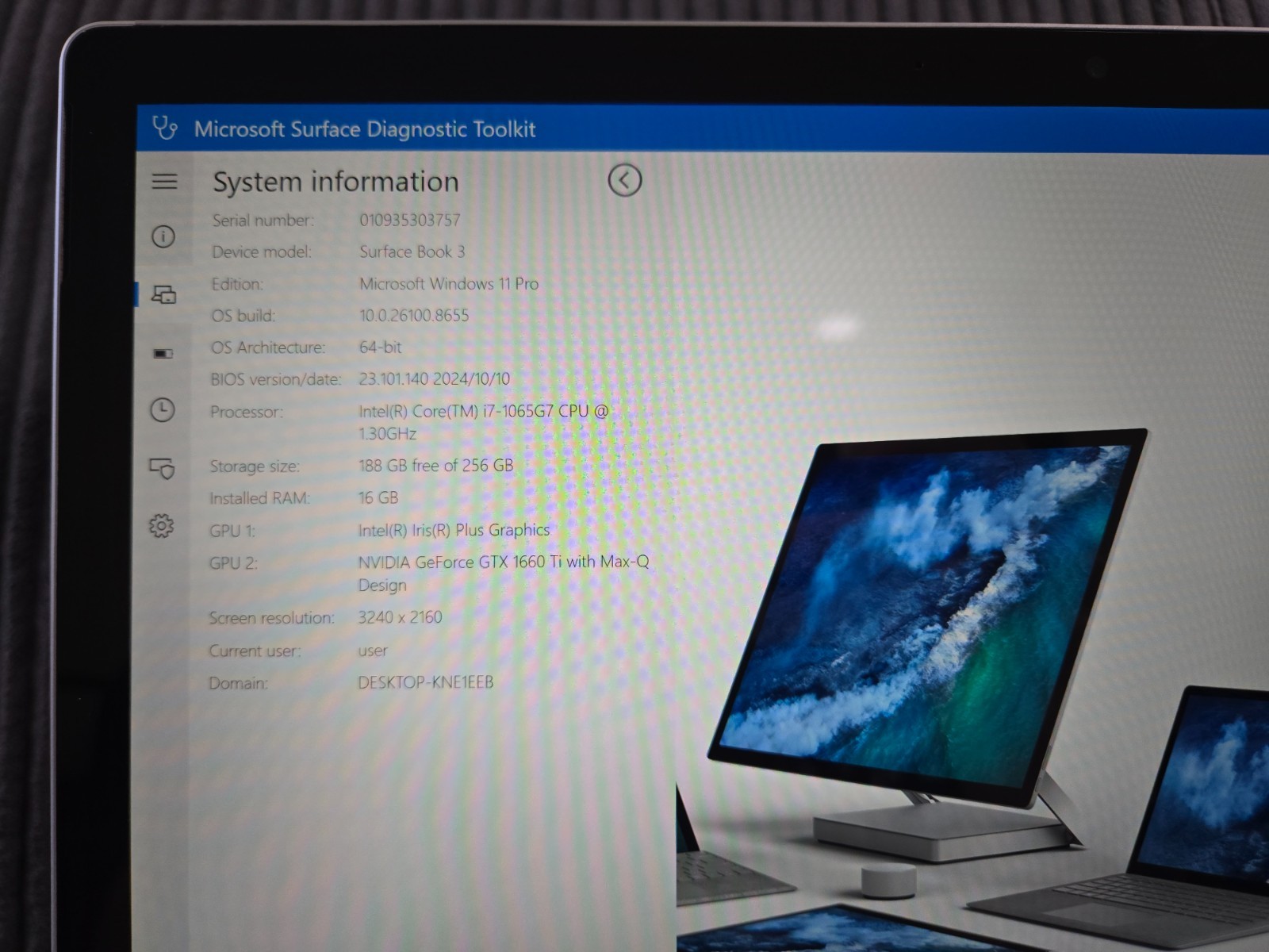 Microsoft Surface Book 3 15″ (256GB SSD, Intel i7-1065G7 GTX 1660 Ti 16GB RAM)