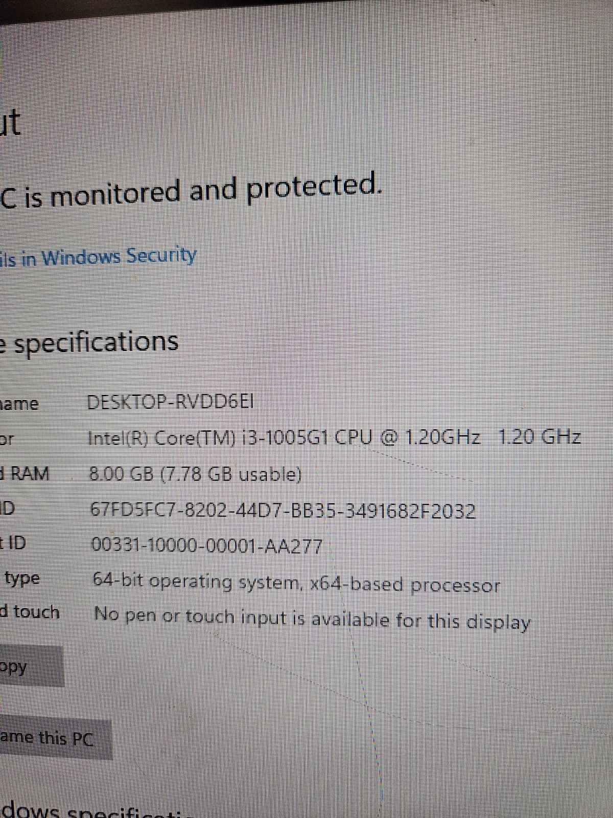 Acer Aspire All-In-One Desktop 24″ i3 10th gen Intel UHD 8GB RAM – NO SSD