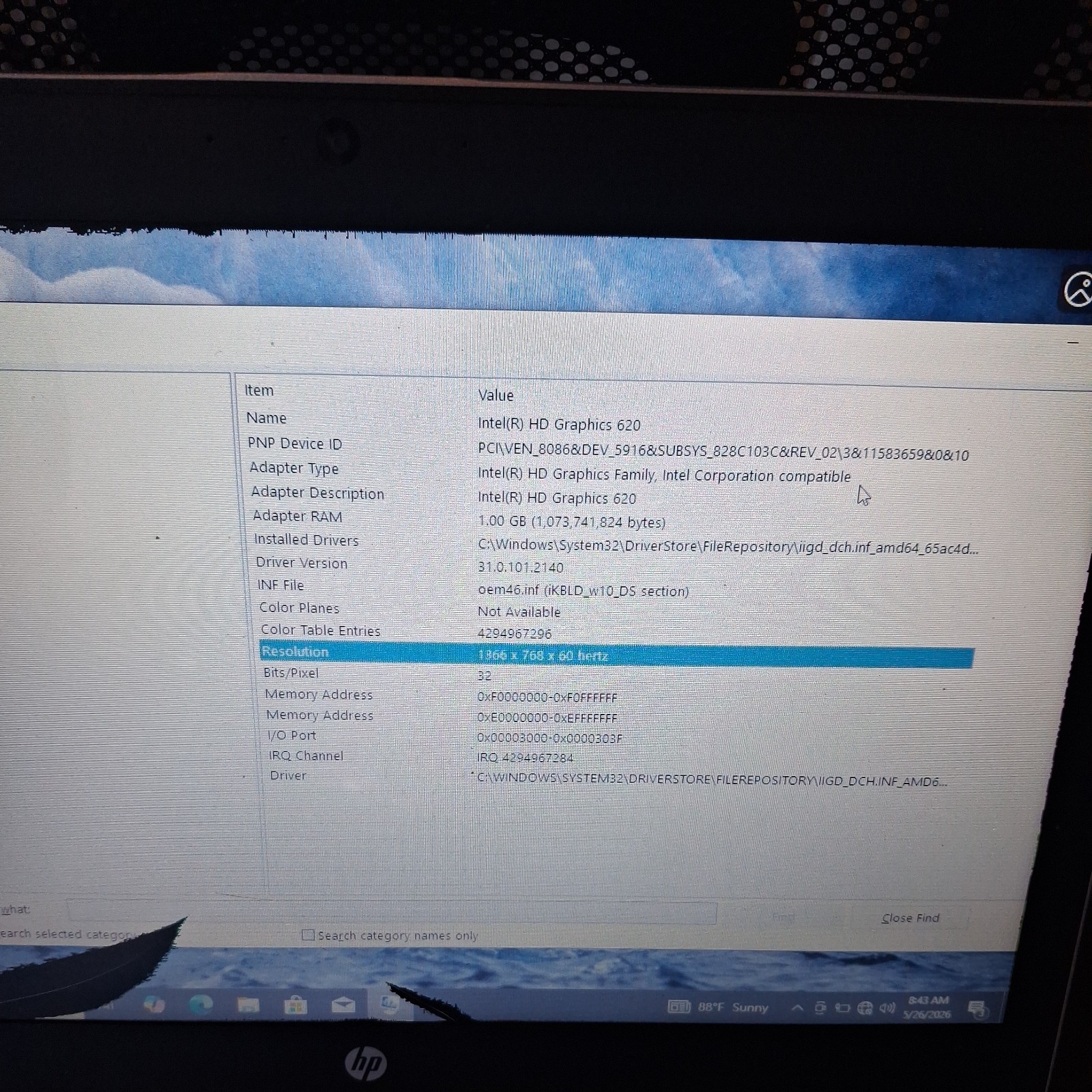HP EliteBook 840 G4, Intel Core I5 7th Gen, 16GB RAM, 256GB SSD, For Parts