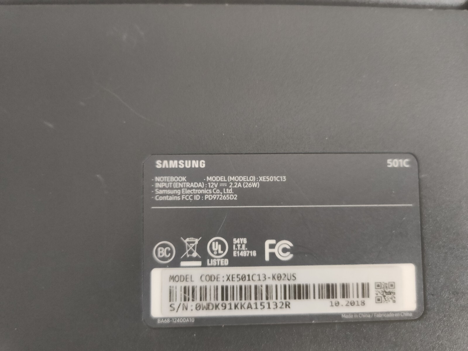samsung notebook xe501c13 chrome good battery no charger point on screen C Pho