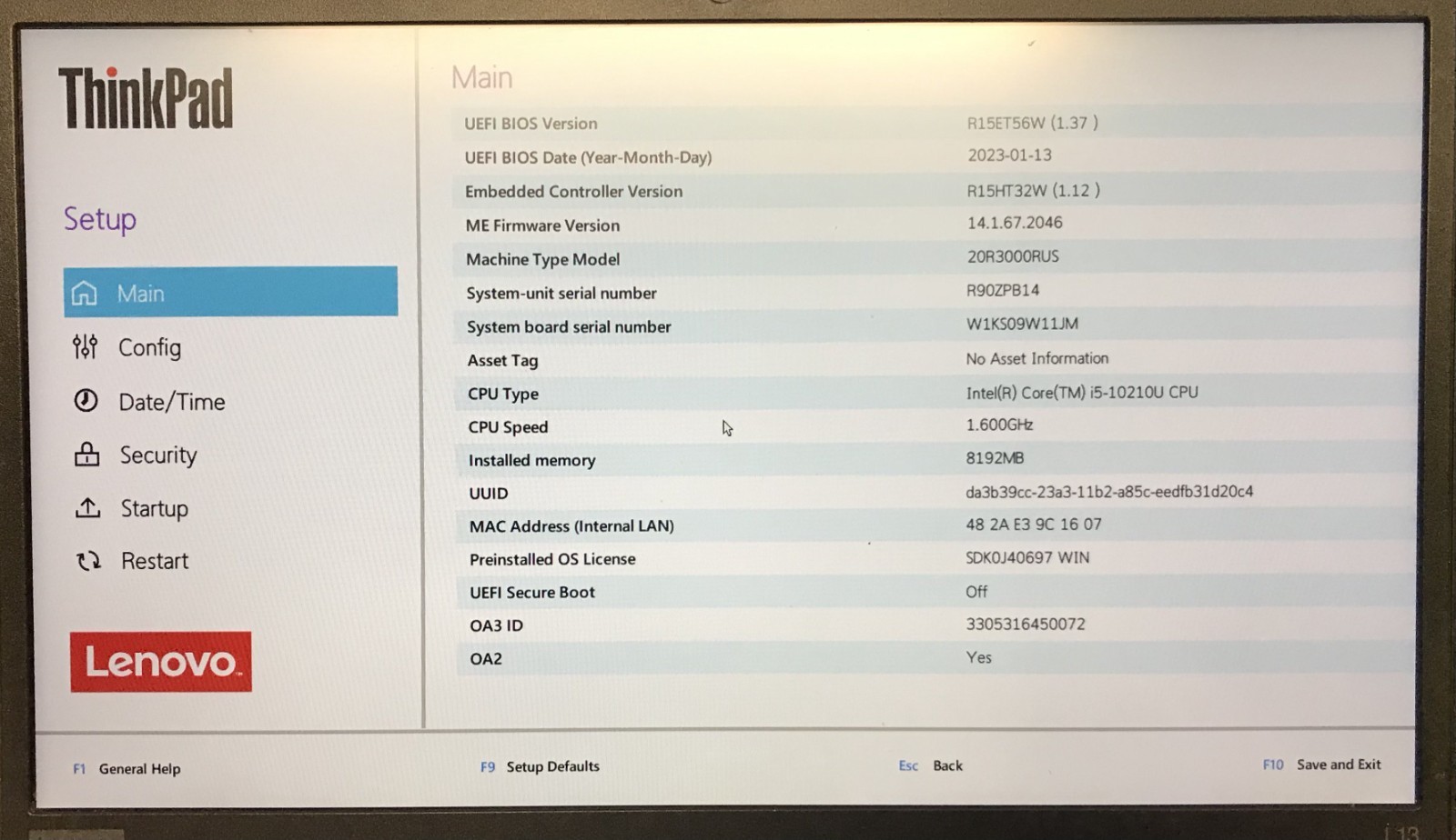 Lenovo ThinkPad L13 13.3″ Touch Laptop i5-10210U 8GB RAM 256GB NVMe, As Is