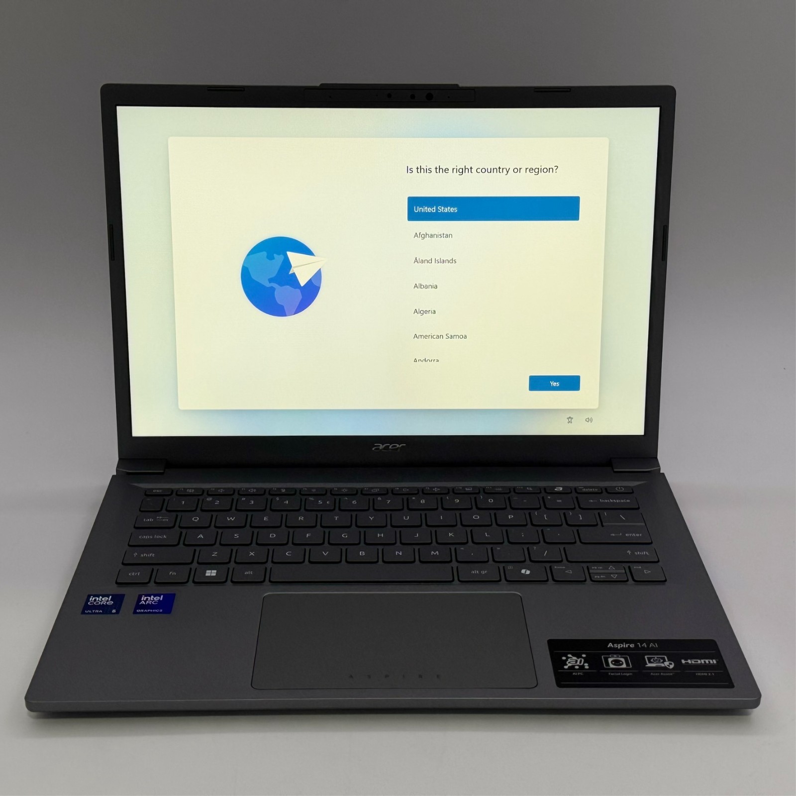 Acer Aspire 14 AI Intel Core Ultra 5 226V 512GB SSD 16GB Laptop WUXGA Gray