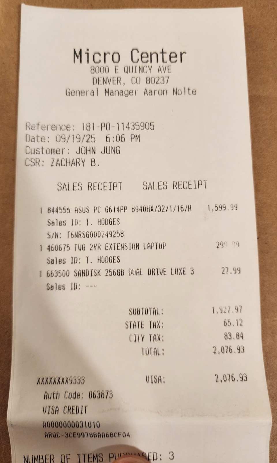 Asus ROG Strix G16 (G614PP-MS96) – AMD R9-8940HX / NVIDIA RTX 5070 (8GB) / 1TB