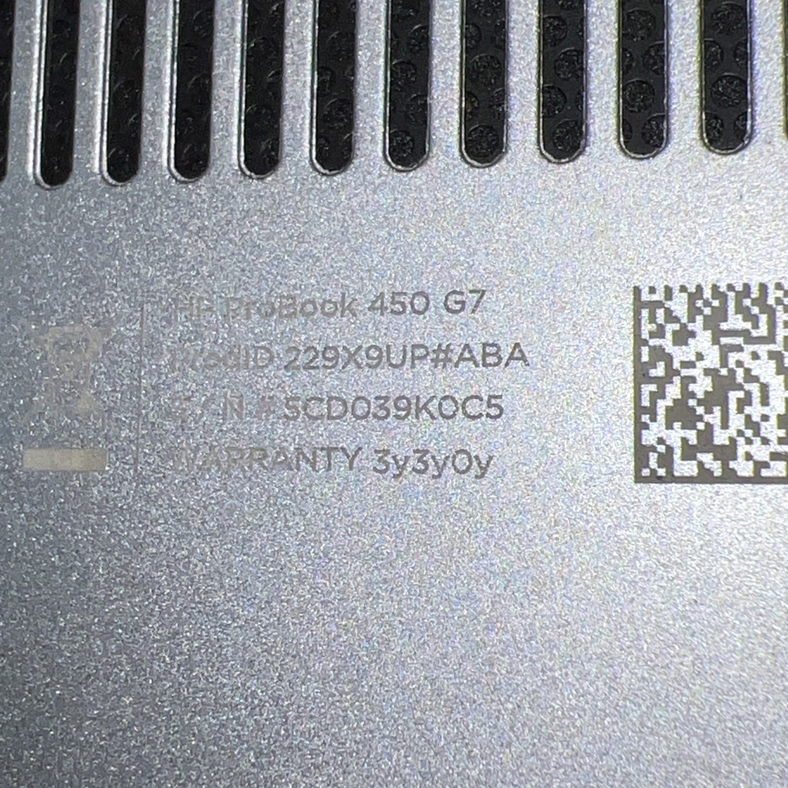 HP PROBOOK 450 G7 INTEL CORE I3-1011U 2.10GHZ 8GB RAM