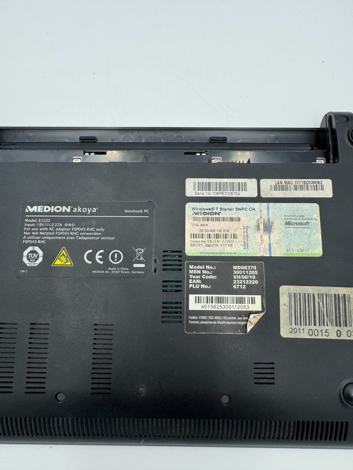 Medion Akoya Model: E1222 Notebook, for parts