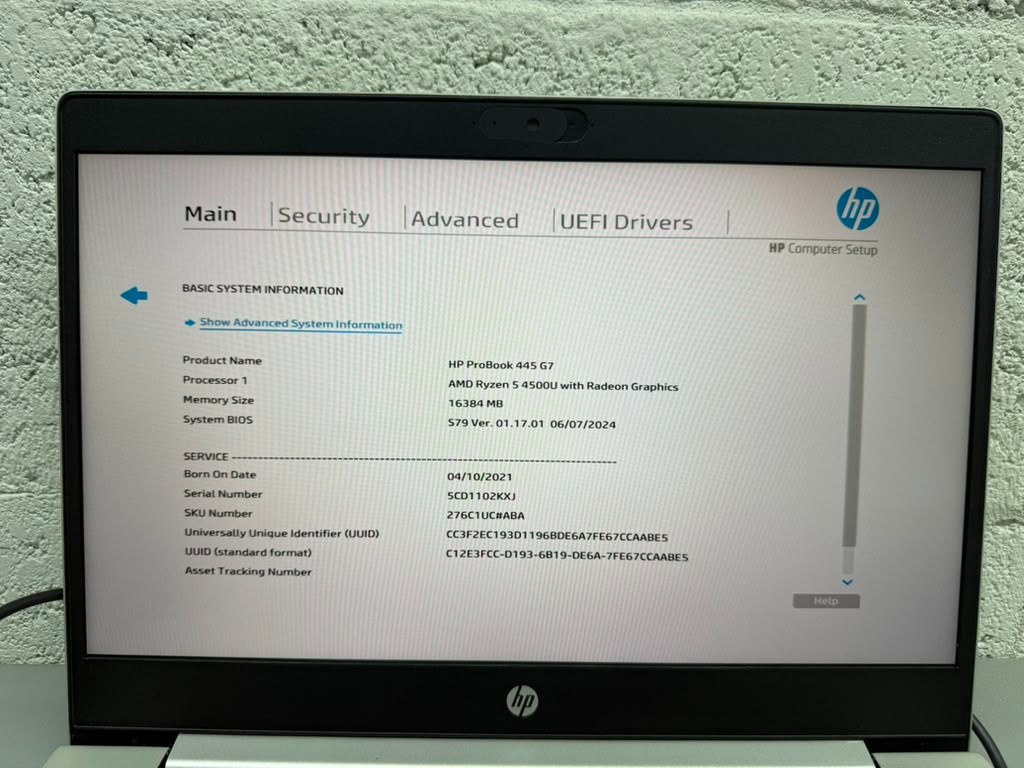 HP ProBook 445 G7 Ryzen 5 4500U Laptop click Mousepad No RAM