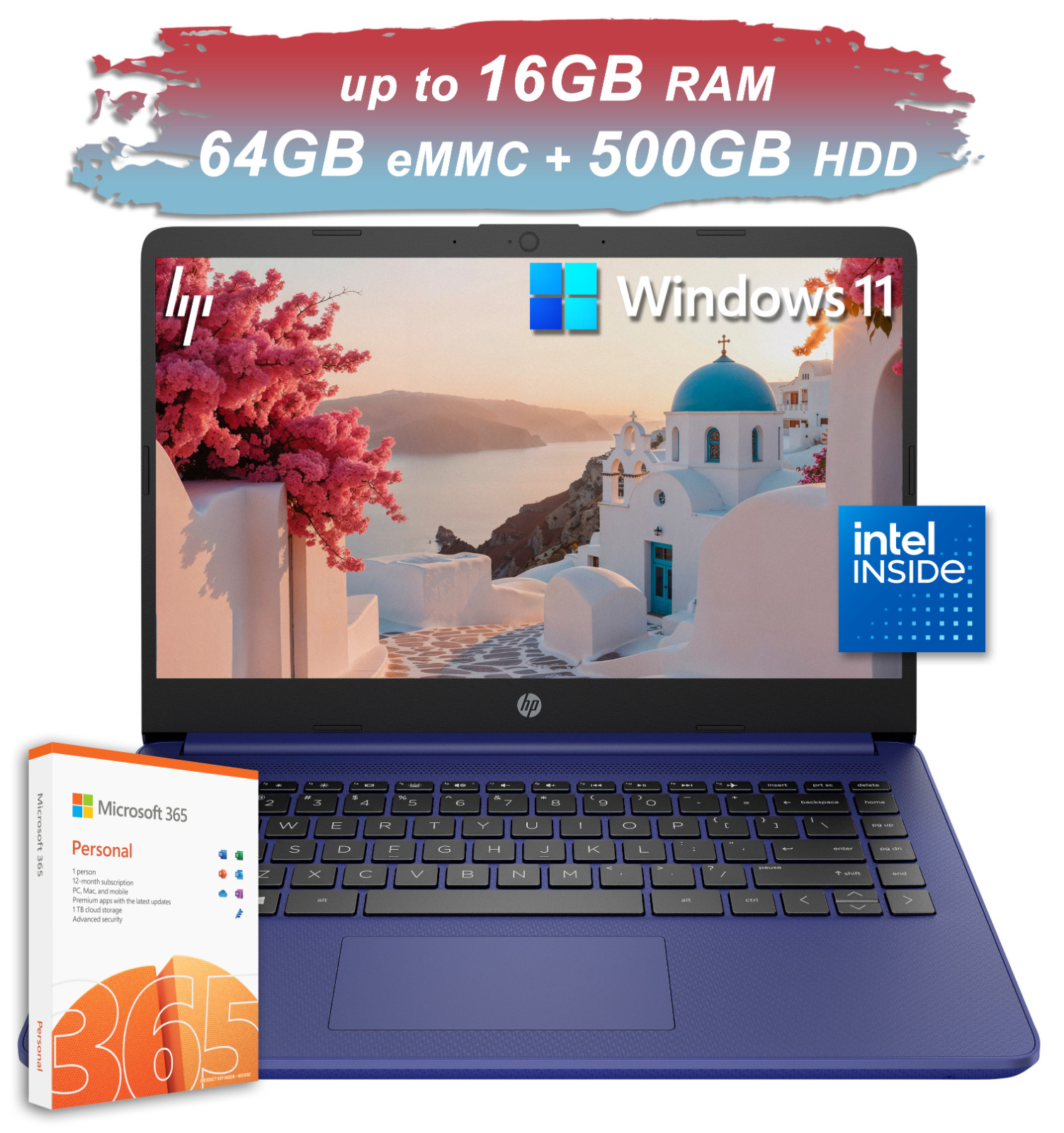 HP Laptop Computer 14″ 4-Core Intel Processor Upto 16GB RAM 564GB Storage Win 11