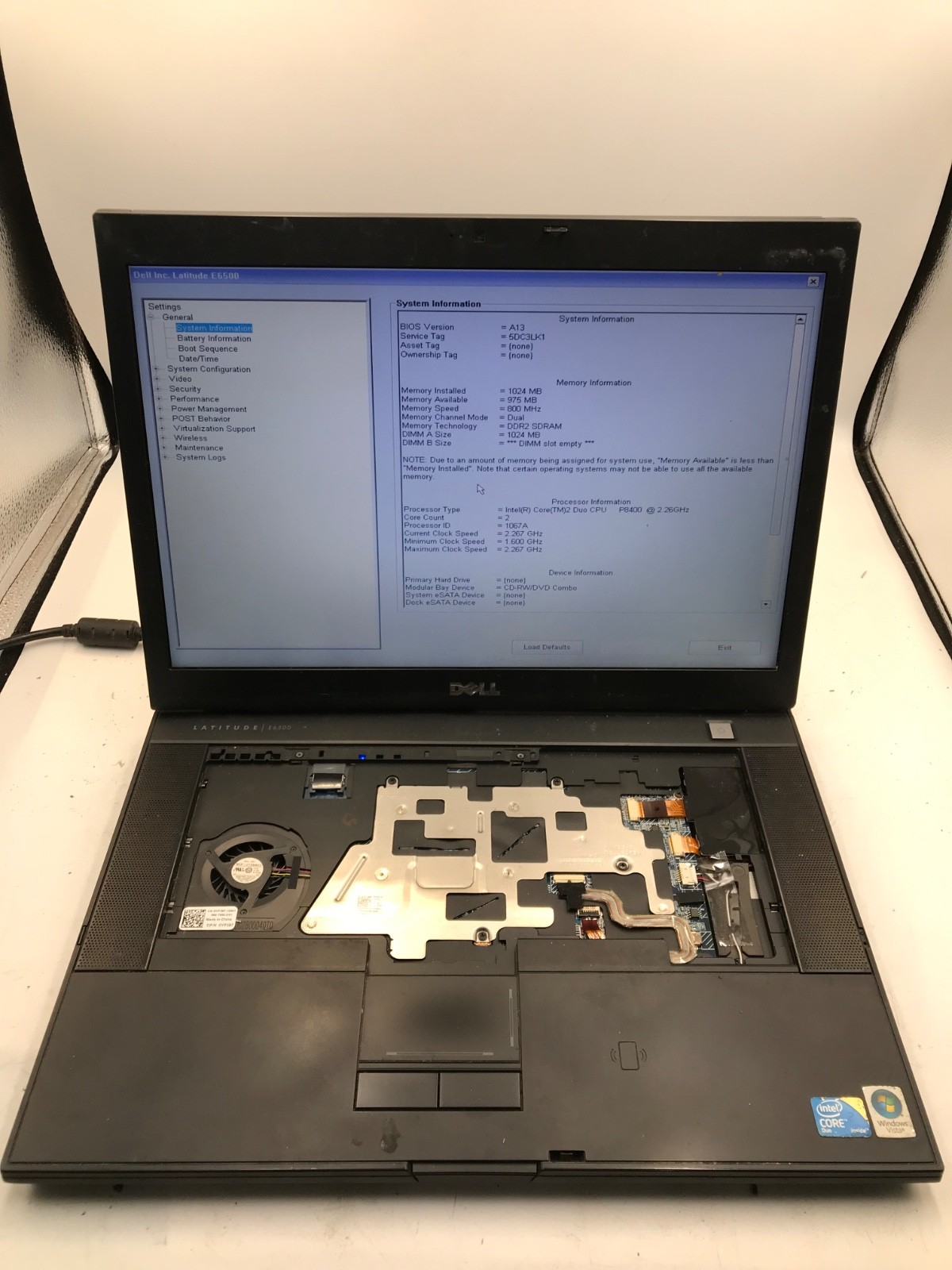 Dell Latitude E6500 Intel Core 2 Duo 2.26 GHz 15″ -Boots BIOS/Parts Only- MZ