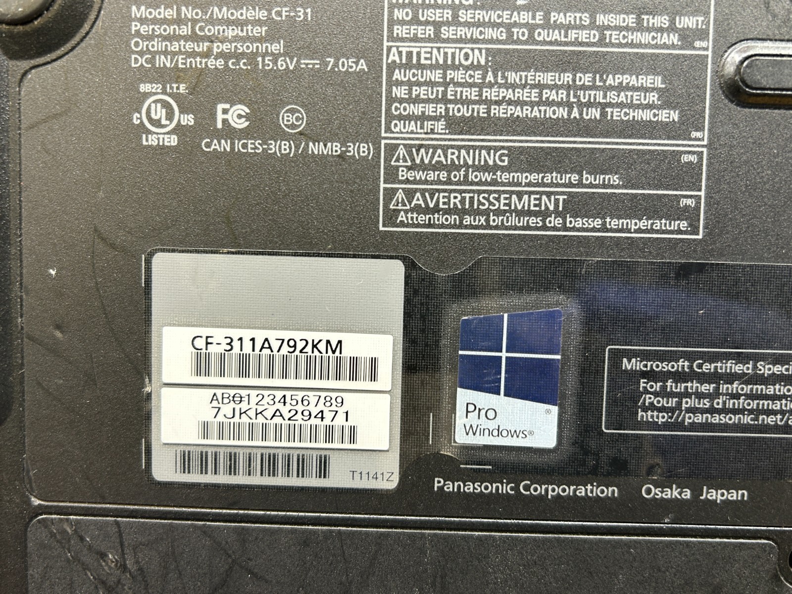 Panasonic Toughbook CF-31 MK5 Laptop i5-5300U 2.30GHz 8GB RAM Without Storage
