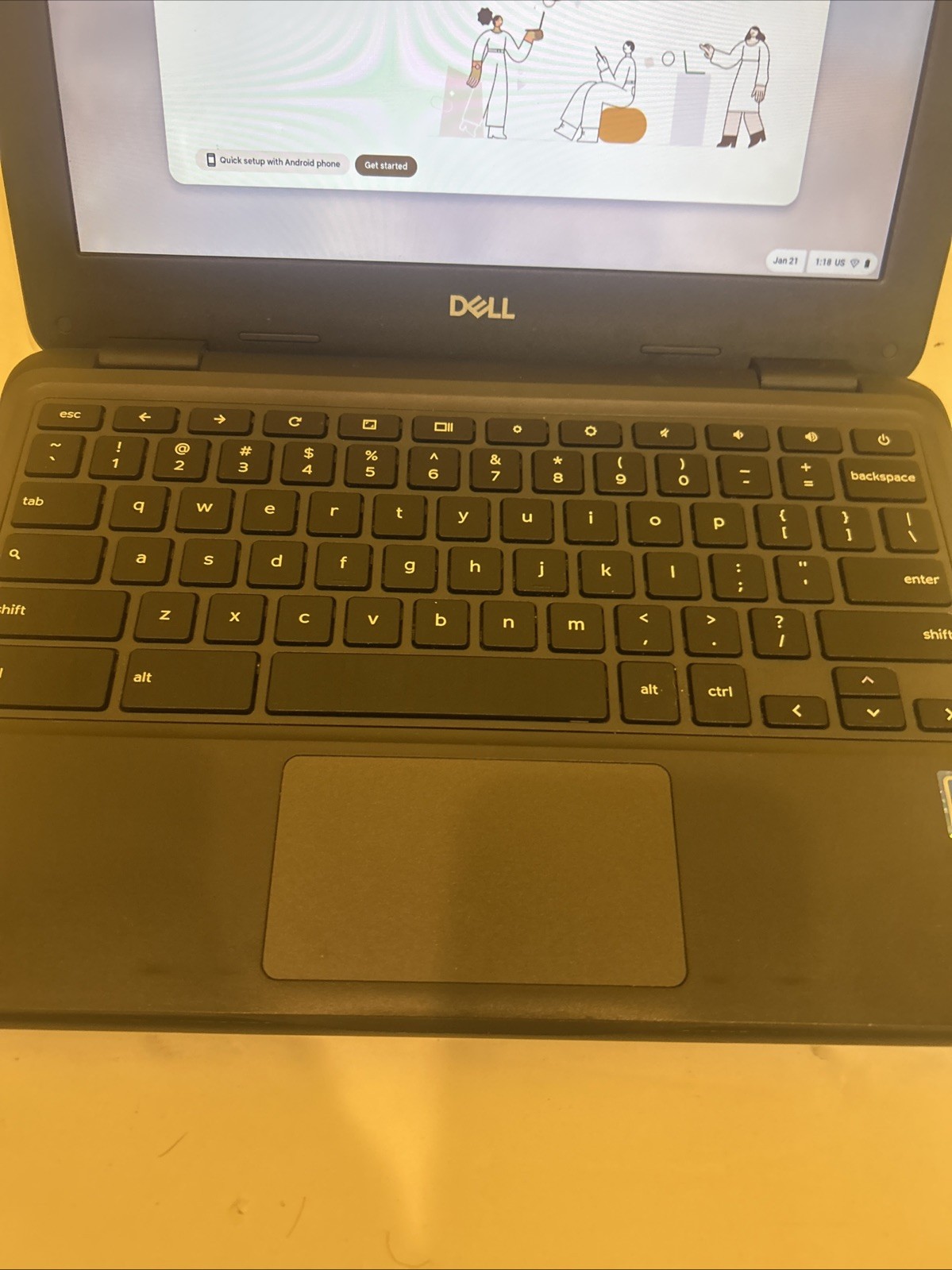 Dell Chromebook 3100 Touchscreen Tested Working No Charger Bezel details