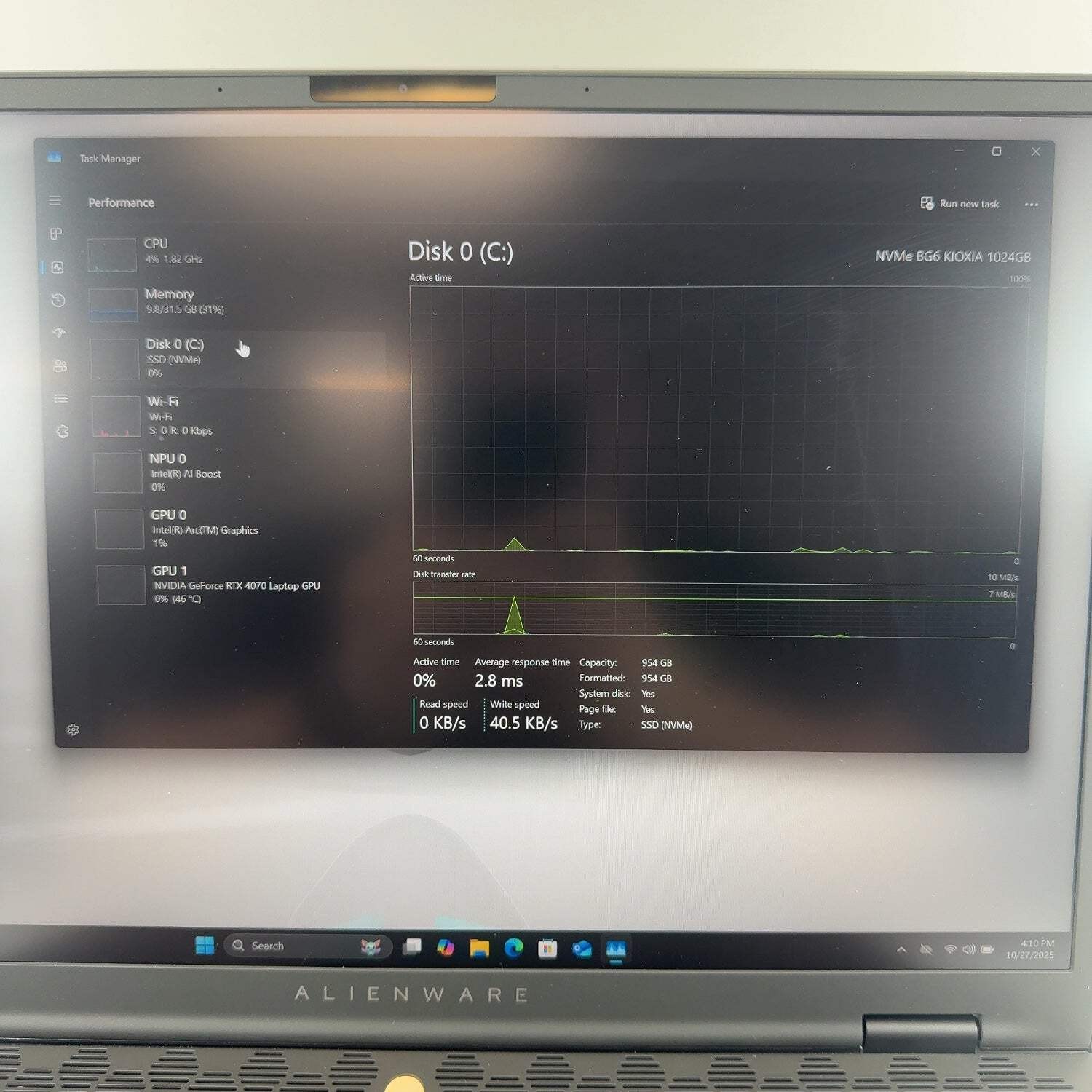 Alienware M16 R2 16″ Core Ultra 9 185H 5.1GHz 32GB RAM 1TB SSD GeForce RTX 4070
