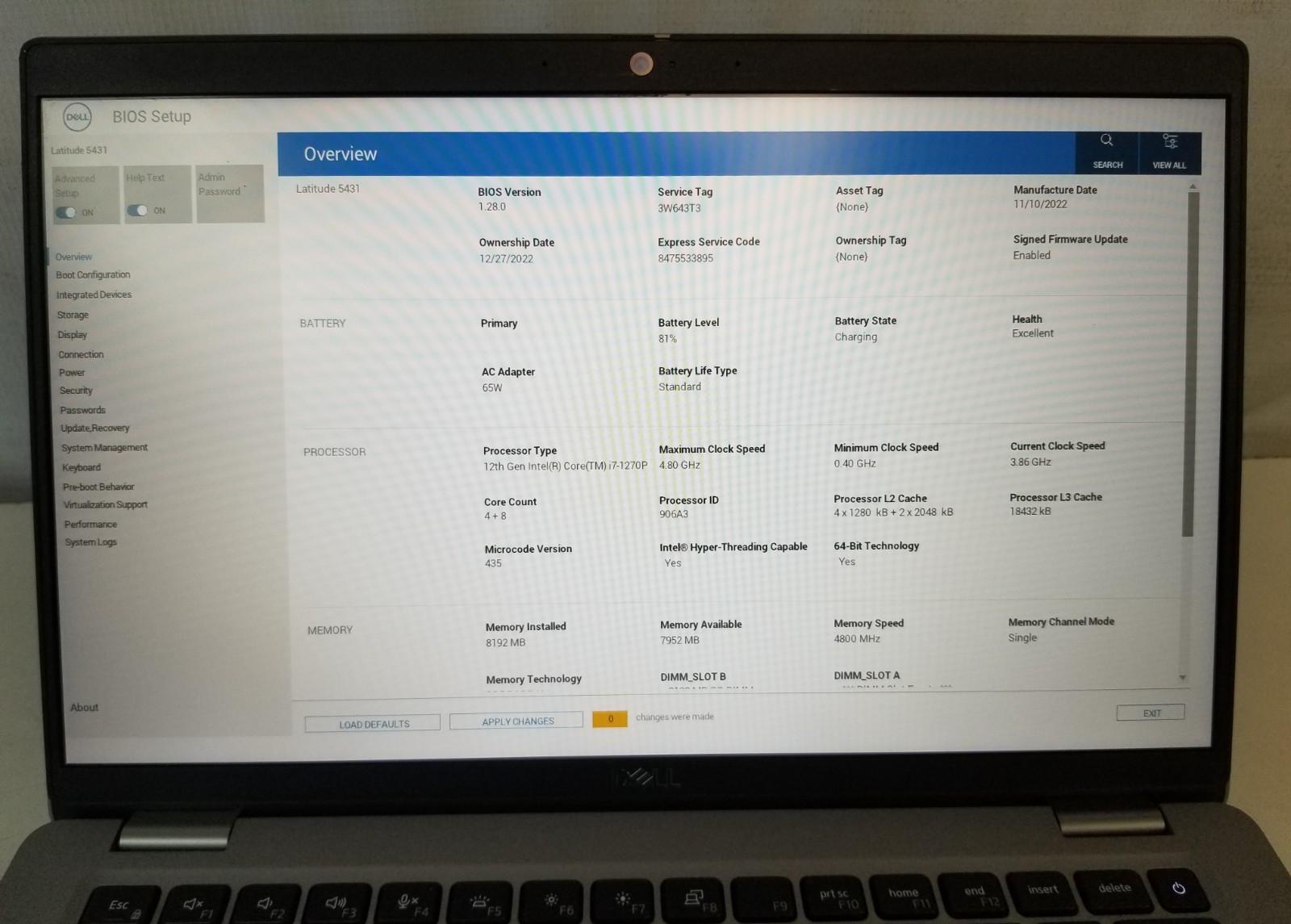 Dell Latitude 5431 Intel Core i7-1270P | 4.80GHz | 8GB DDR5 SDRAM | NO SSD/OS