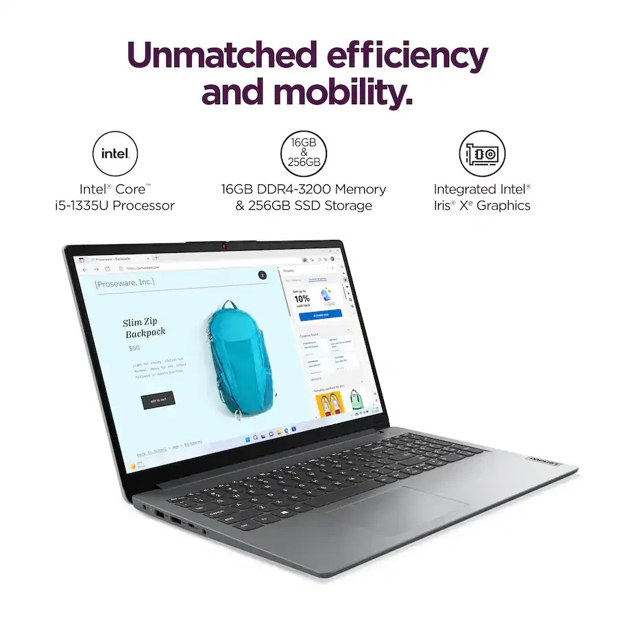 Lenovo IdeaPad 15IRU7 15.6″ FHD Laptop Intel Core i5-1335U 16GB RAM 256GB SSD