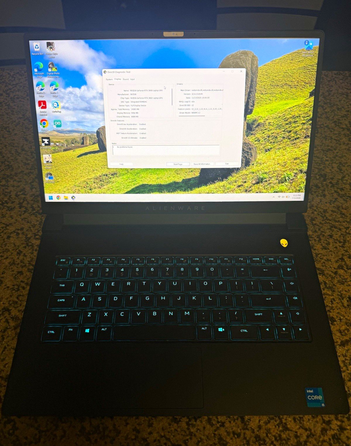 Alienware m15 R6 15.6″ i5-11400H 16GB 1TB SSD RTX 3060 – Fully Functional