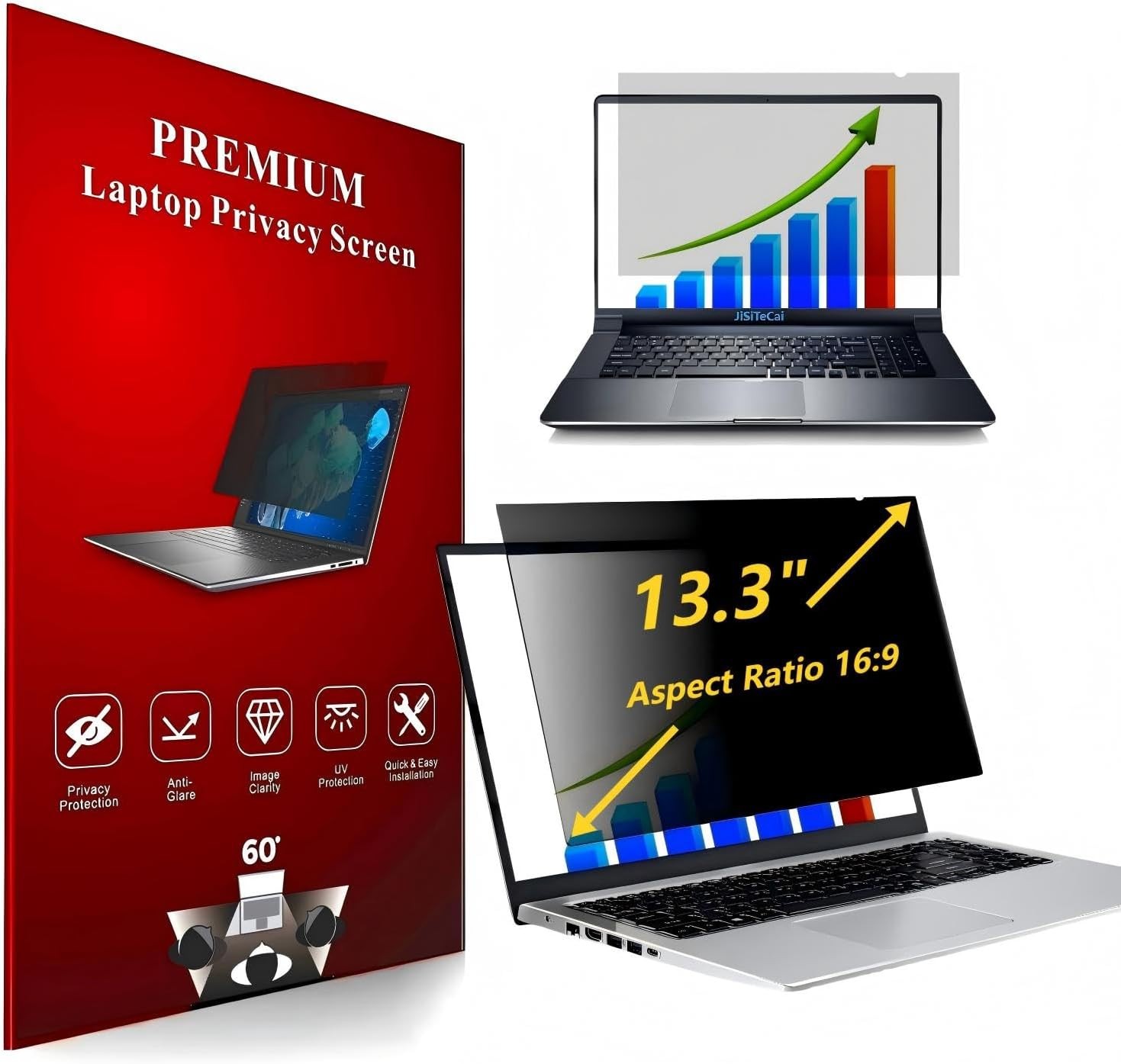 13.3 Inch 16:9 Computer Privacy Screen Filter for Monitor – Anti-Glare Protector