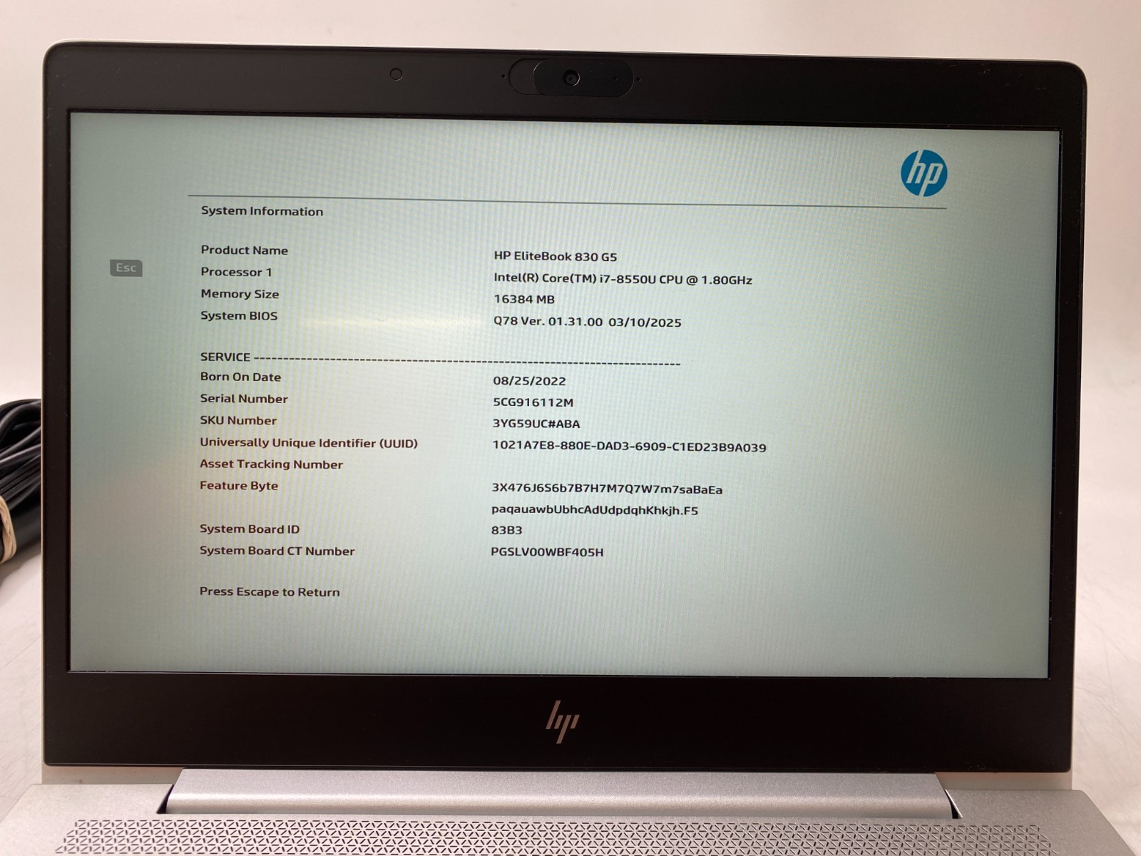 HP EliteBook 830 G5 13″ i7-8550u 16GB DDR4 240GB SSD Win11Pro – Wear