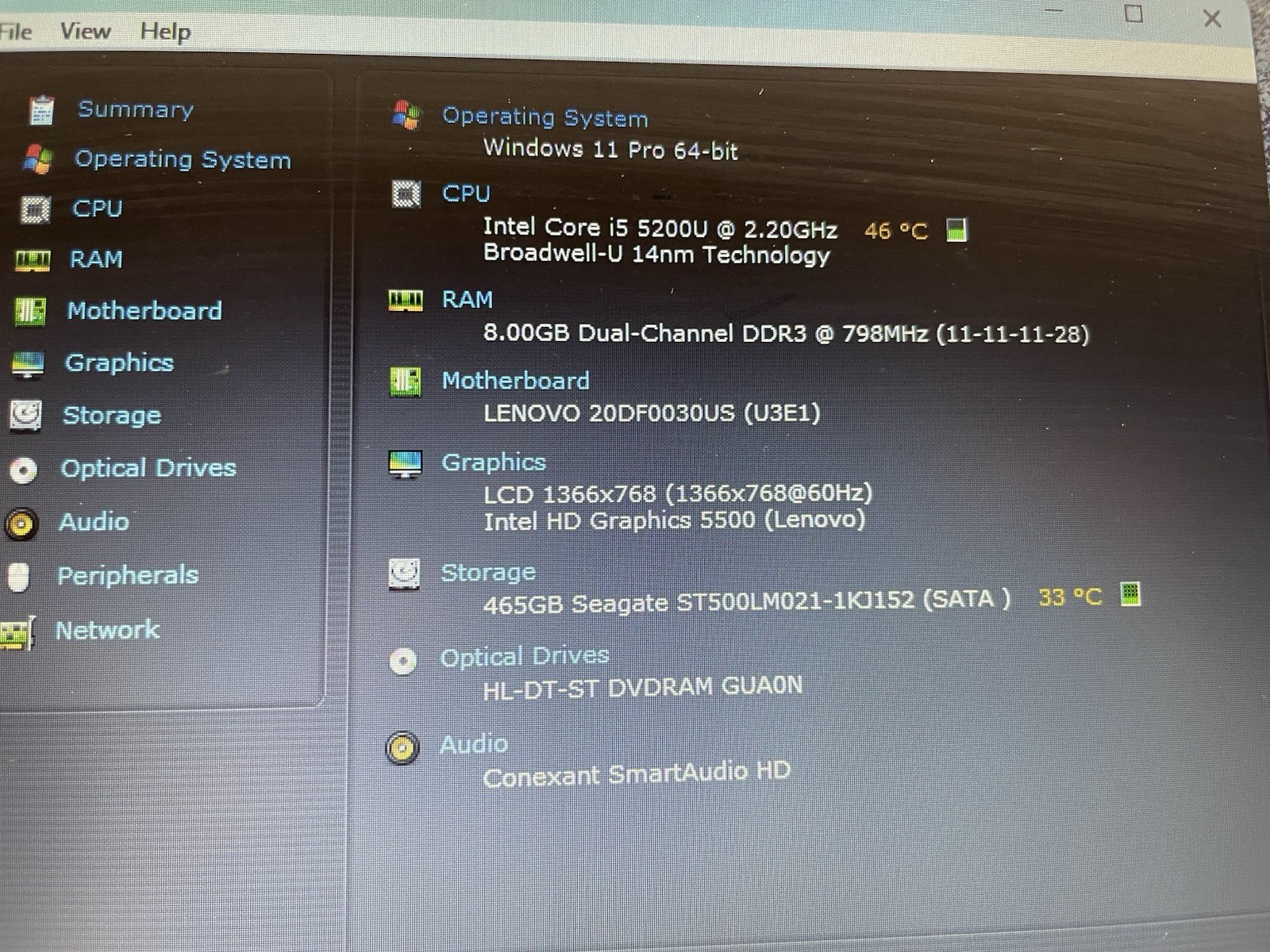 Lenovo Thinkpad Intel core I-5 , 2.20 Ghz, 8 Gig Ram, 500 GB Sata Hard disk