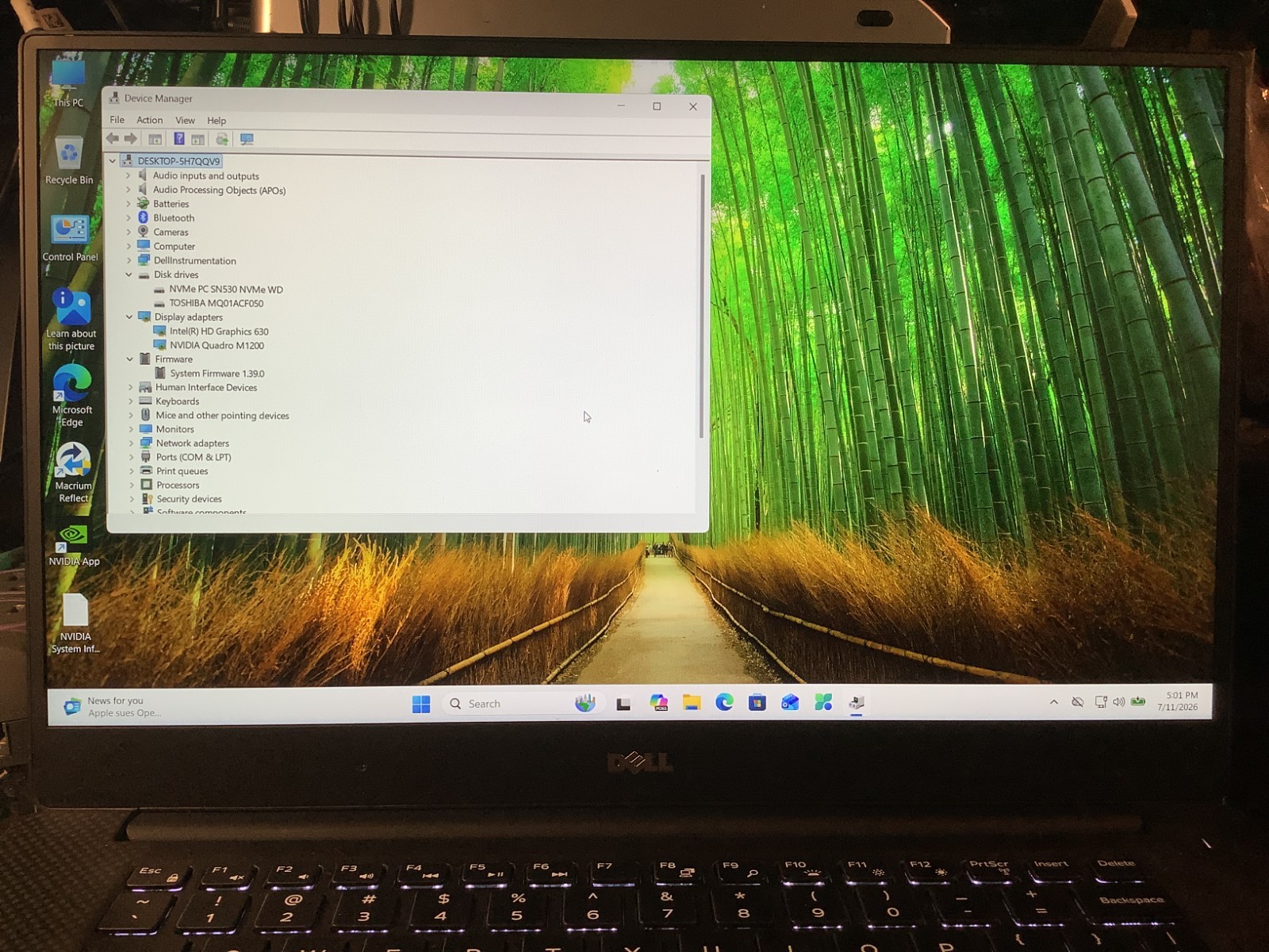 Dell Precision 5520 Nvidia M1200, i7-7820HQ, 16GB – 256GB + 500 Windows 11 Pro