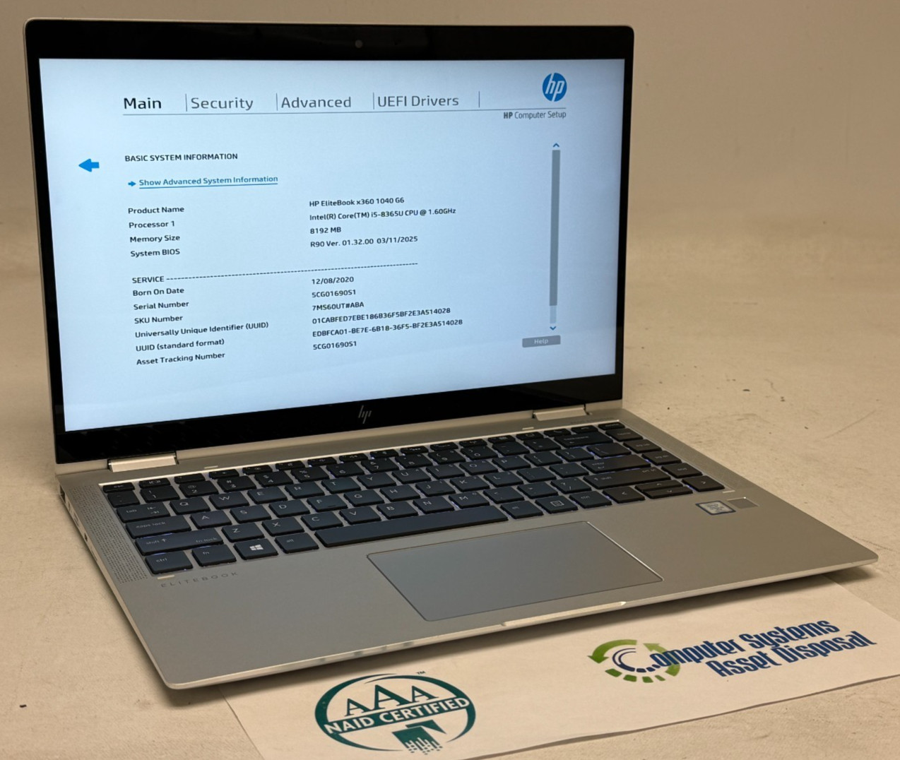 HP EliteBook x360 1040 G6 2in1 14″ (i5-8365u – 8GB RAM – 256GB SSD – Win11Home)