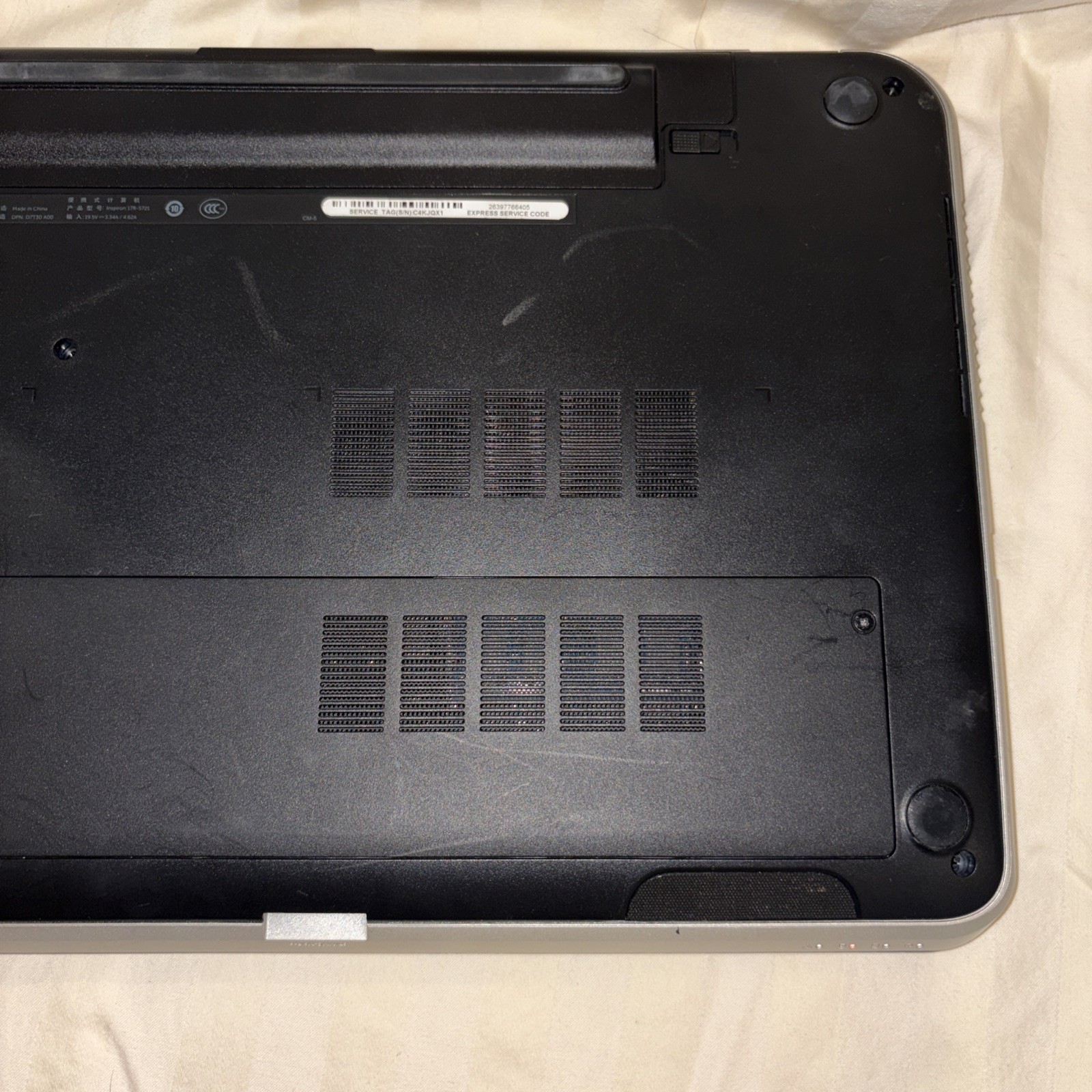 Dell Inspiron 5721 17.3″ Laptop Intel i7-3537U 8GB Ram NO HD/OS