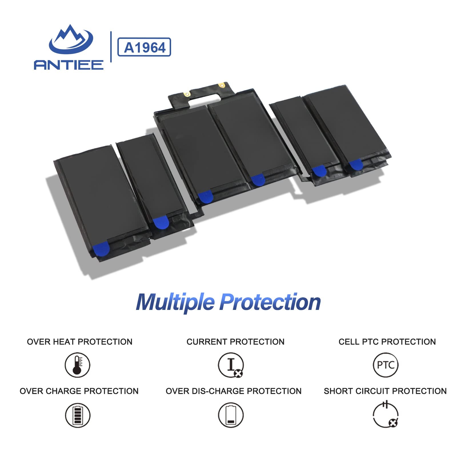 ANTIEE A1989 A1964 Laptop Battery for MacBook Pro 13 Inch A1989 (Mid 2018 2019)