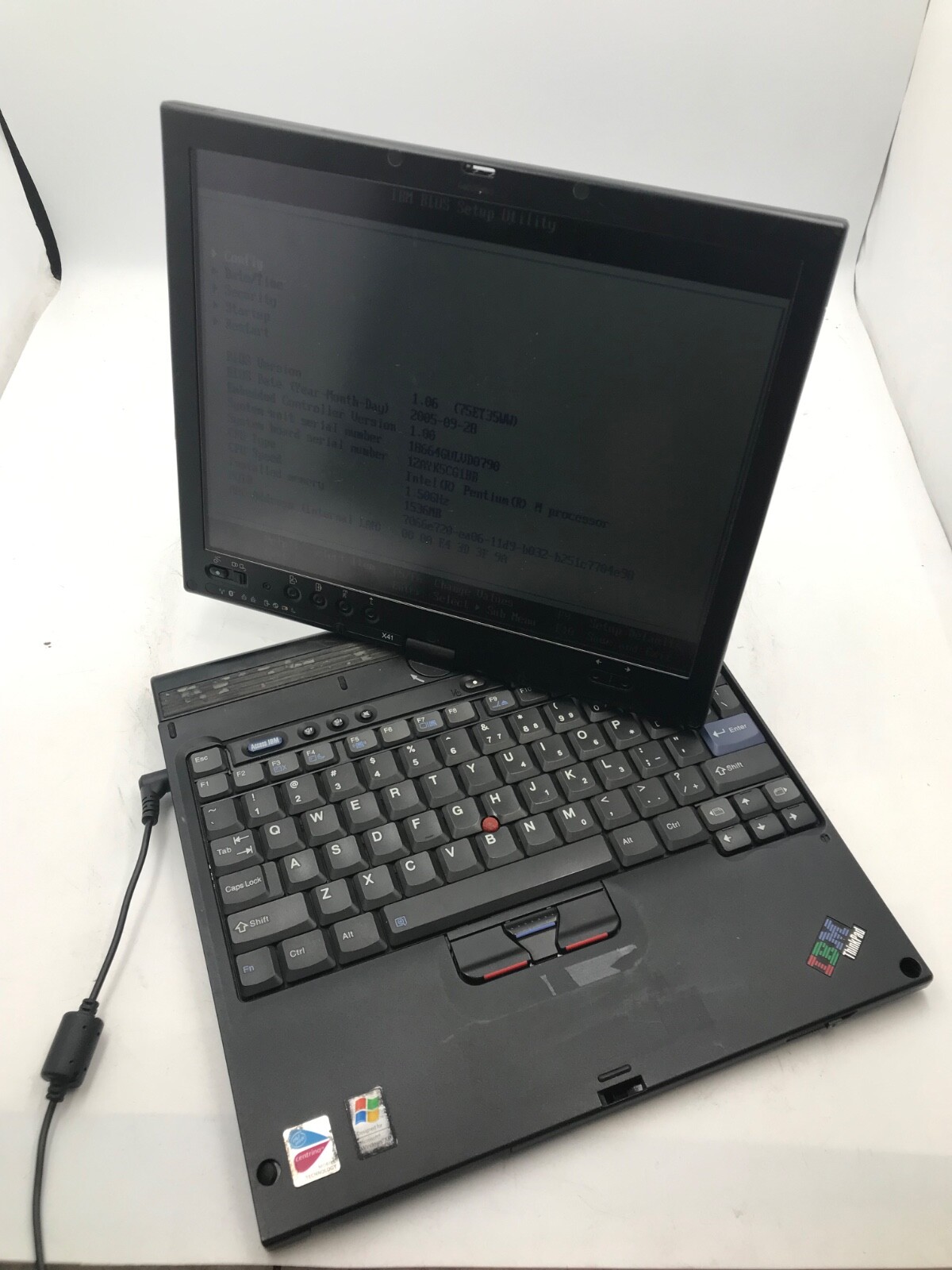 VINTAGE IBM X41 12″ Tablet Intel Pentium M 1.5 Gb RAM No HDD No BATT-MZ