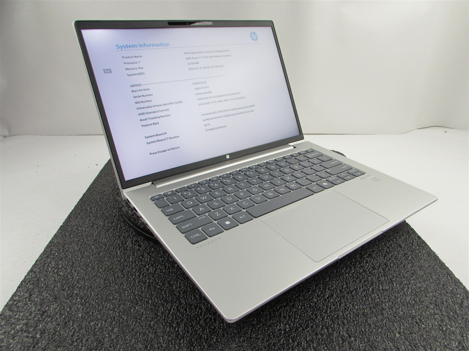 HP PROBOOK 445 (G11) AMD RYZEN 7 7735U 512GB SSD 32GB RAM AMD GPU WIN 11 PRO