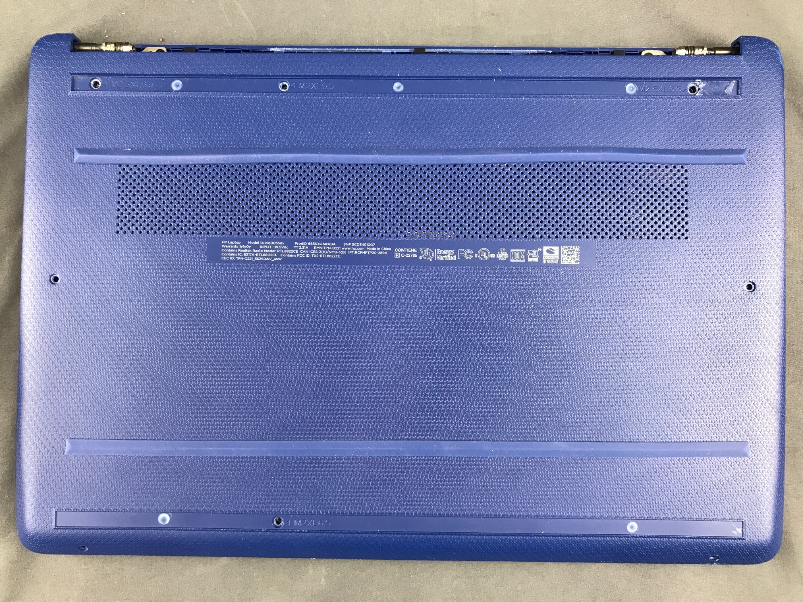 HP 14 Inch Blue Laptop Model: 14-DQ0055DX For Parts