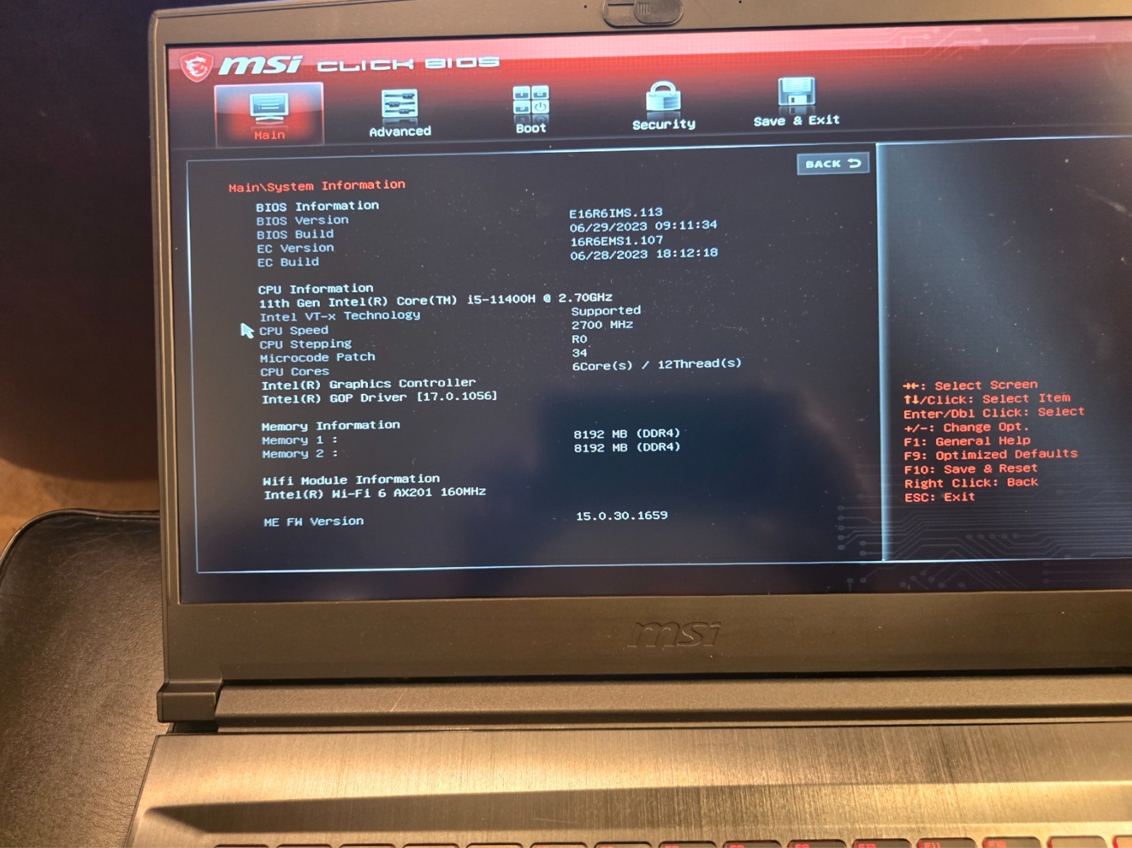 MSI GF63 Thin 11SC Laptop Core I5 11400H, 8GB RAM, 256GB SSD, Windows 11 Home