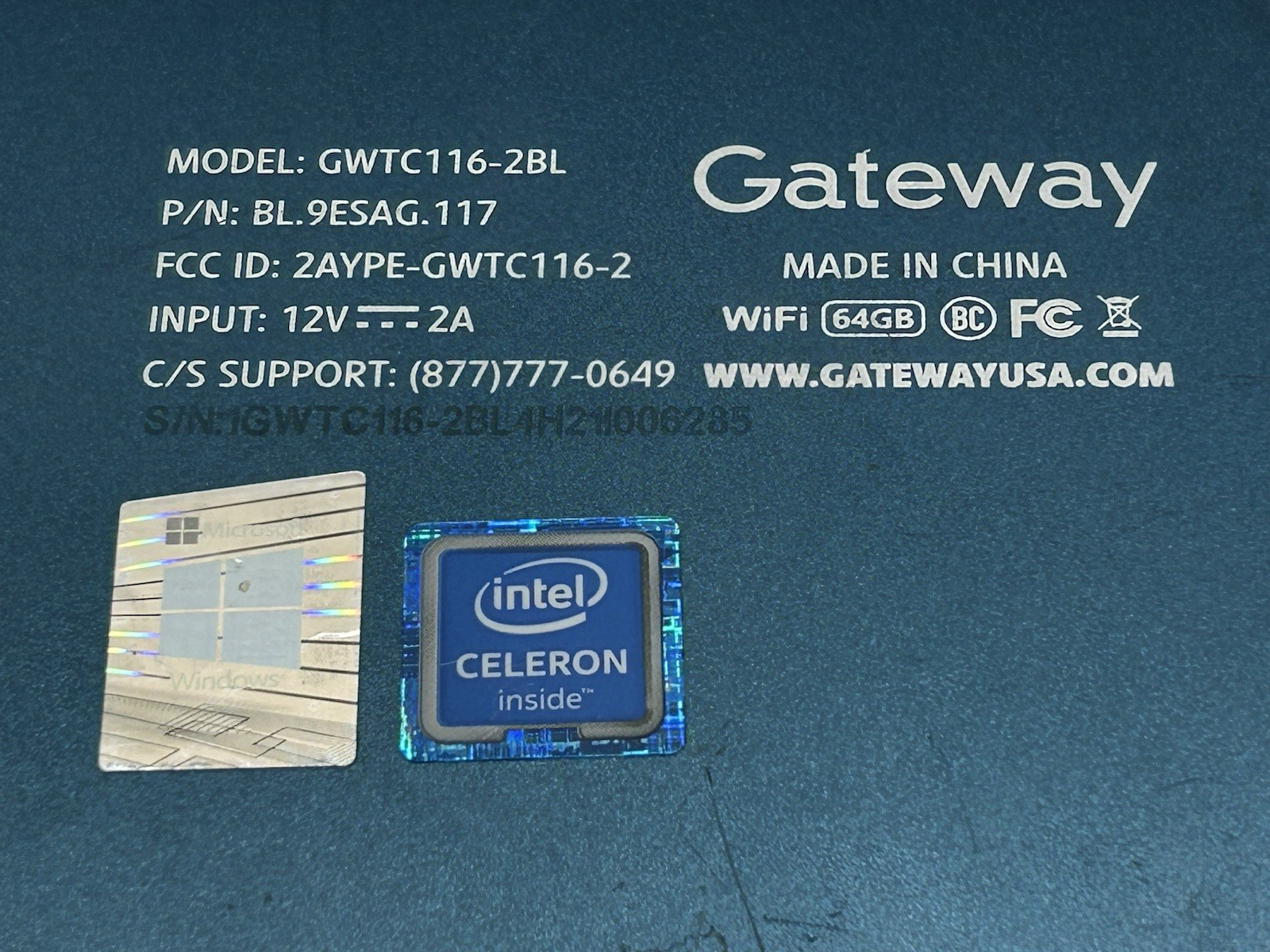 Gateway Touchscreen Laptop GWTC116-2BL Linux Mint Intel Celeron Tested No Chgr