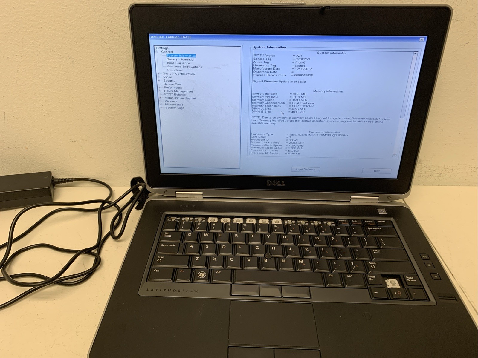 Dell Latitude E6430 i7-3520M 8GB No HD FOR PARTS Read Description