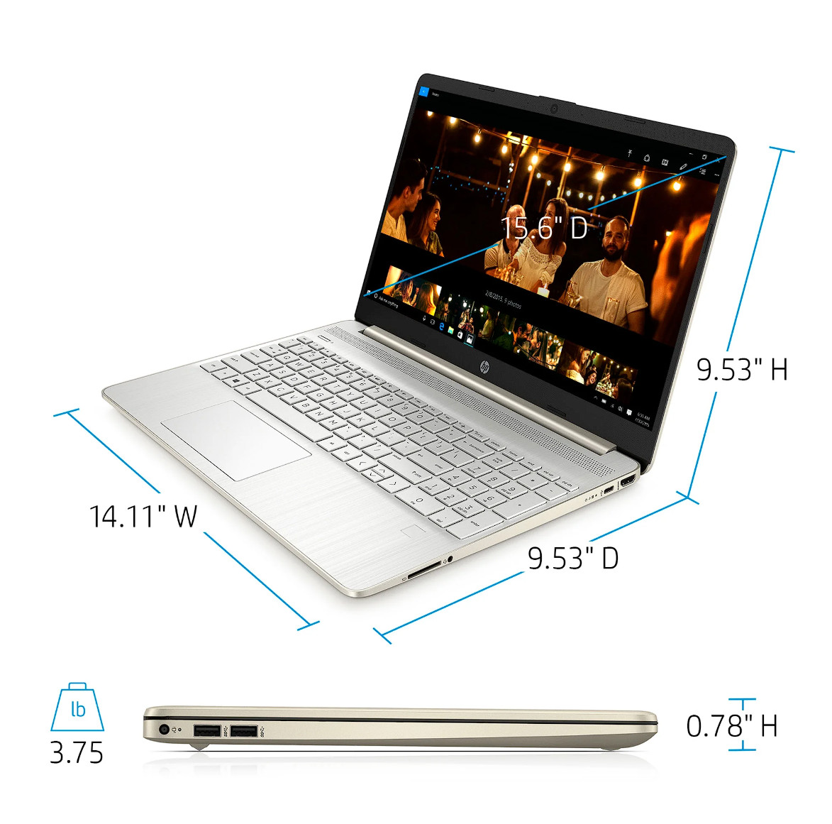 HP 15.6″ HD Athlon Silver 3050U 2.3GHz AMD Radeon Graphics 4GB RAM 128GB SSD