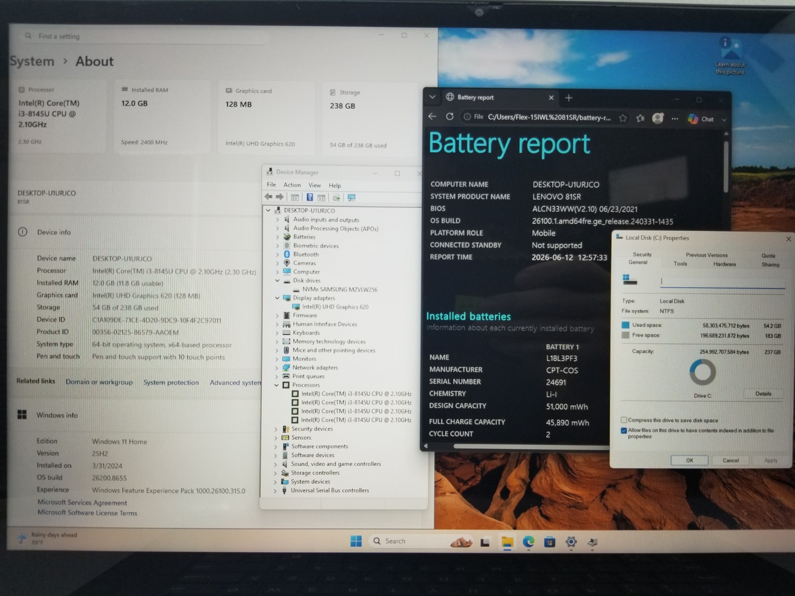 Lenovo IdeaPad Flex 15IWL 15.6″ 2-in-1 i3-8145U 2.1GHz 12GB RAM 256GB NVMe W11H
