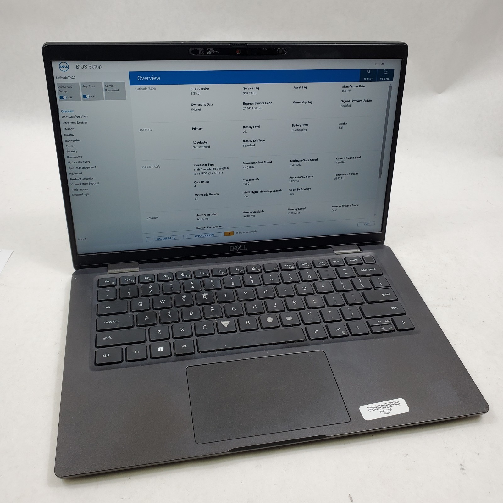 Dell Latitude 7420 Intel Core i5-1145G7 2.6GHz 16GB RAM 256GB SSD NO OS *READ