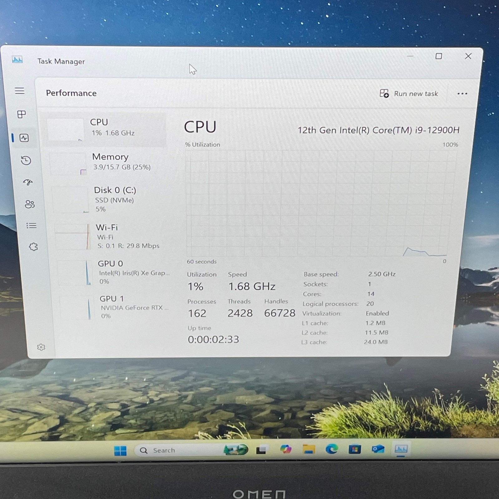 HP Omen 16-K0033DX 16″ i9-12900H 2.5GHz 16GB RAM 1TB SSD GeForce RTX 3060